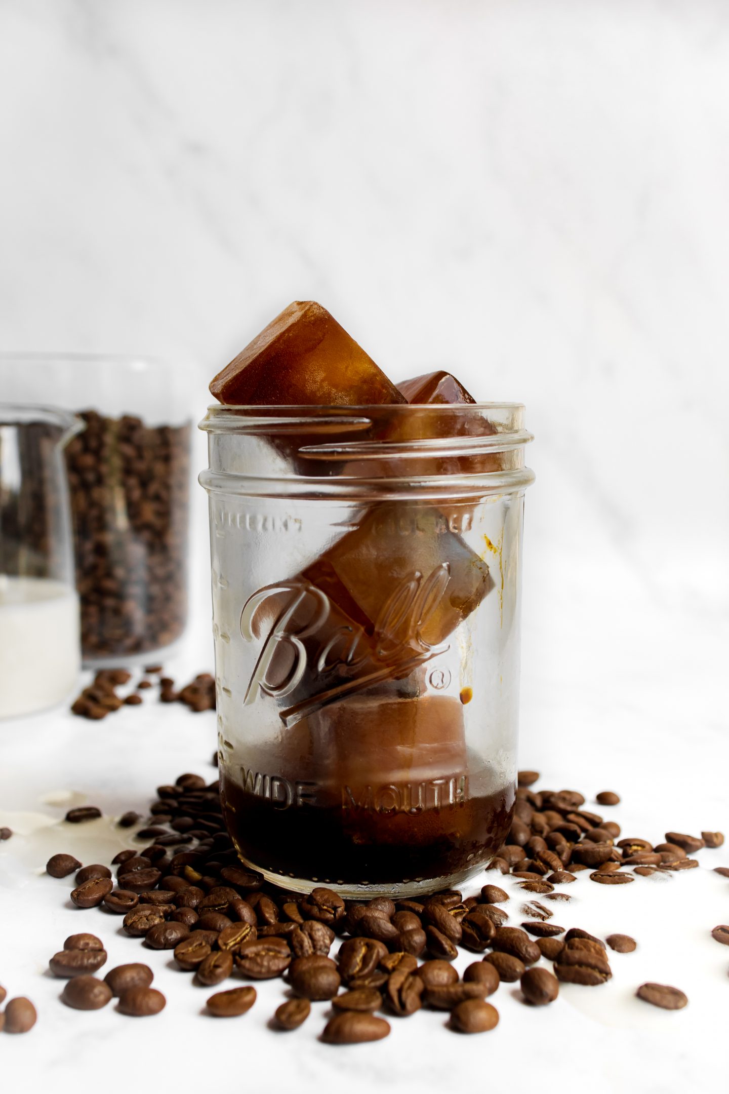 coffee cubes in a glass
