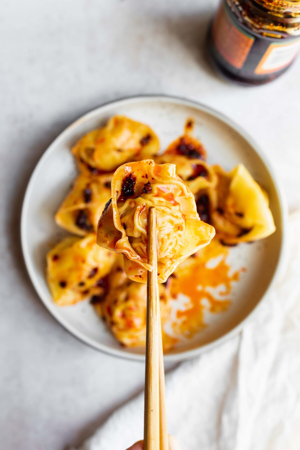 Chili Oil Pork and Shrimp Dumplings