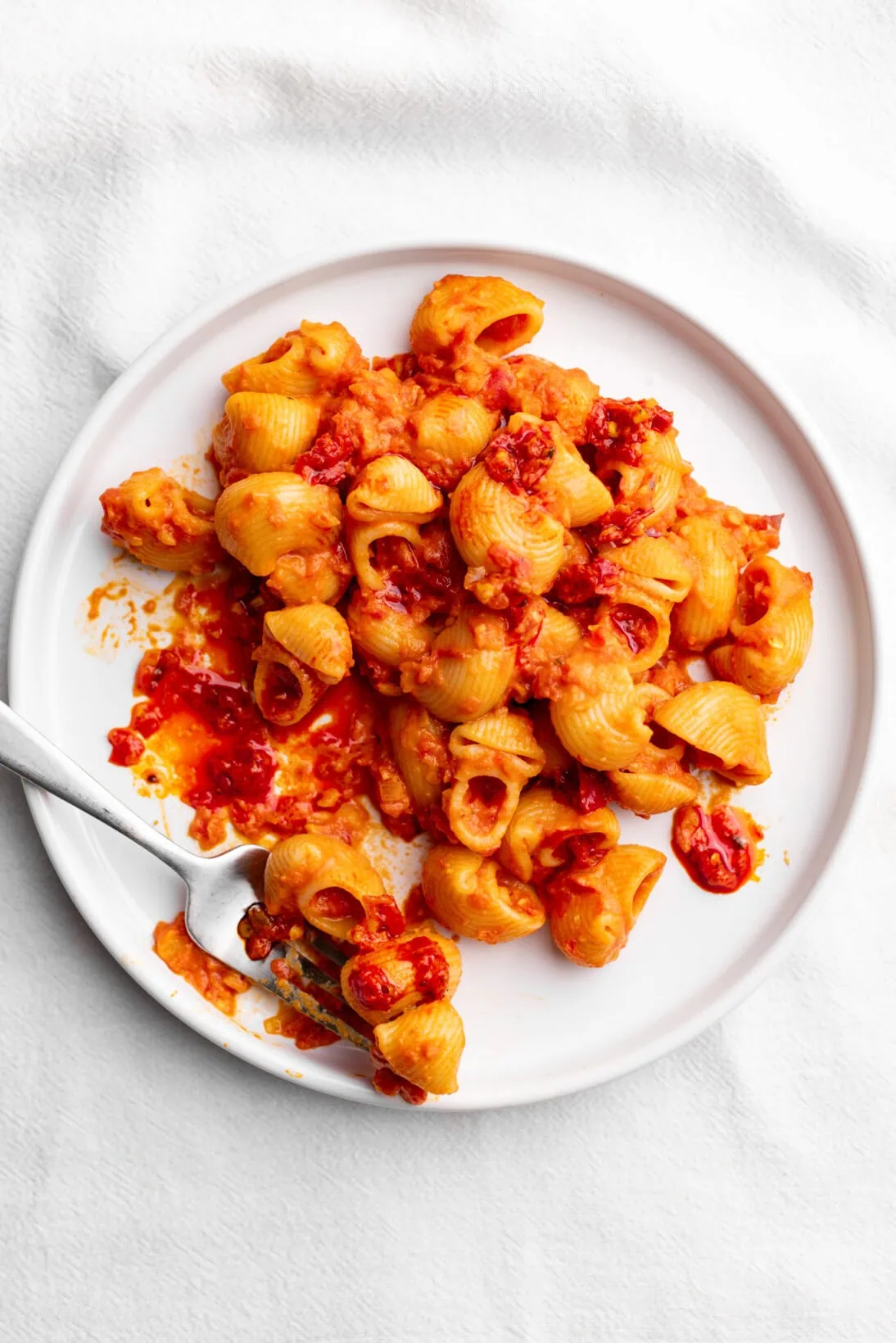 a plate of spicy vodka rigatoni
