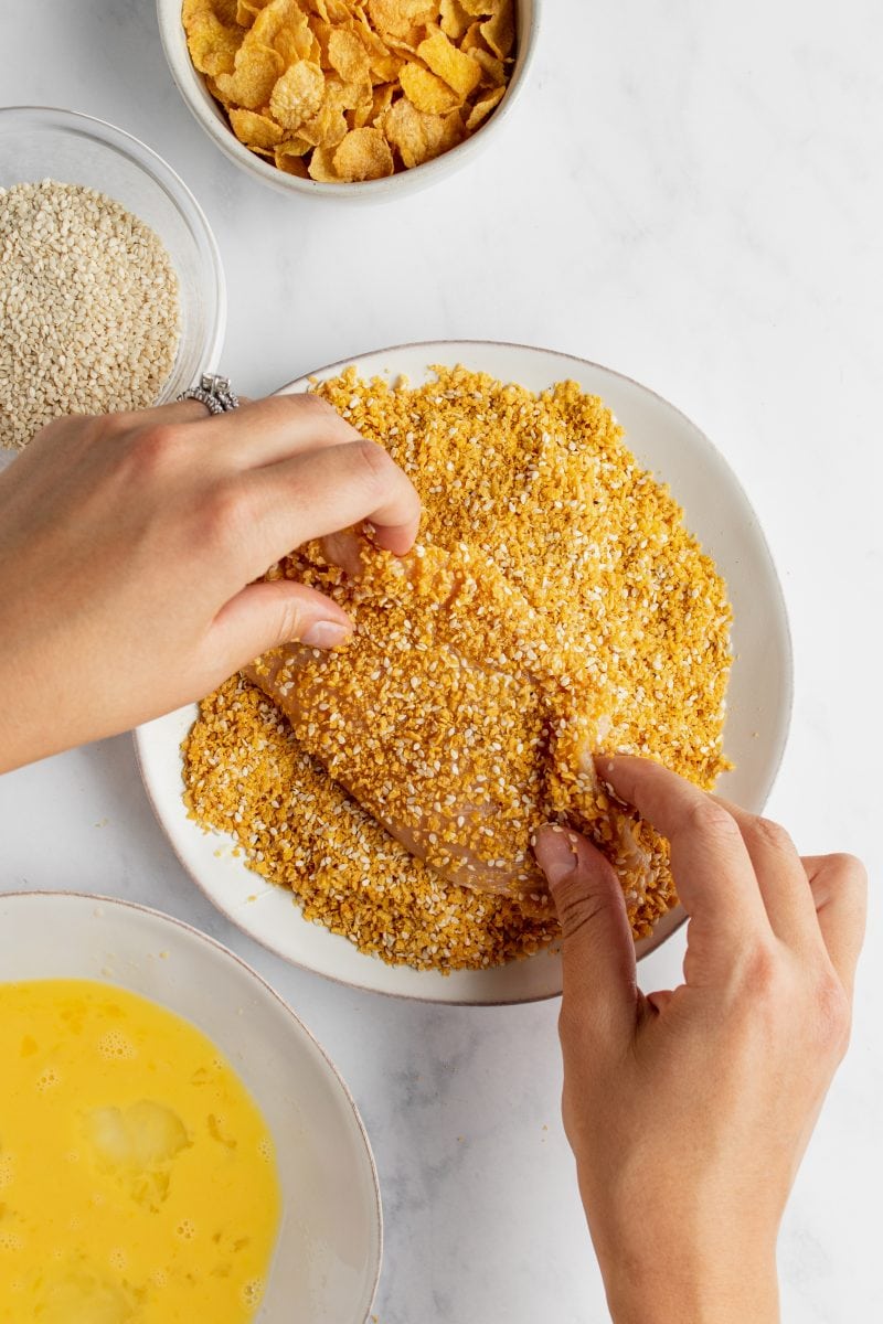 Sesame Cornflake Chicken Cutlets The Bold Appetite
