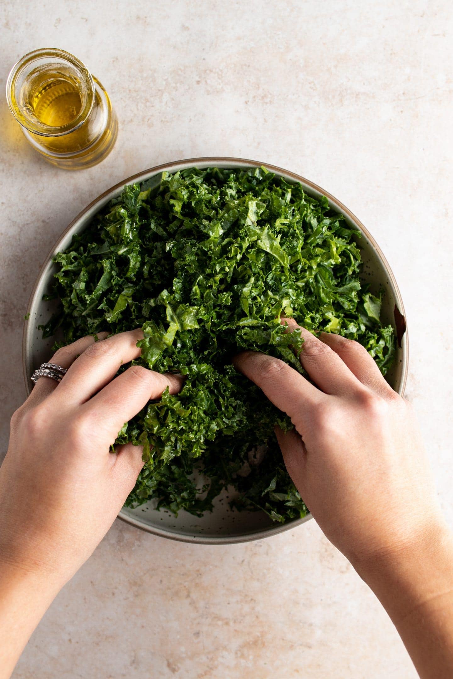 massaging the kale