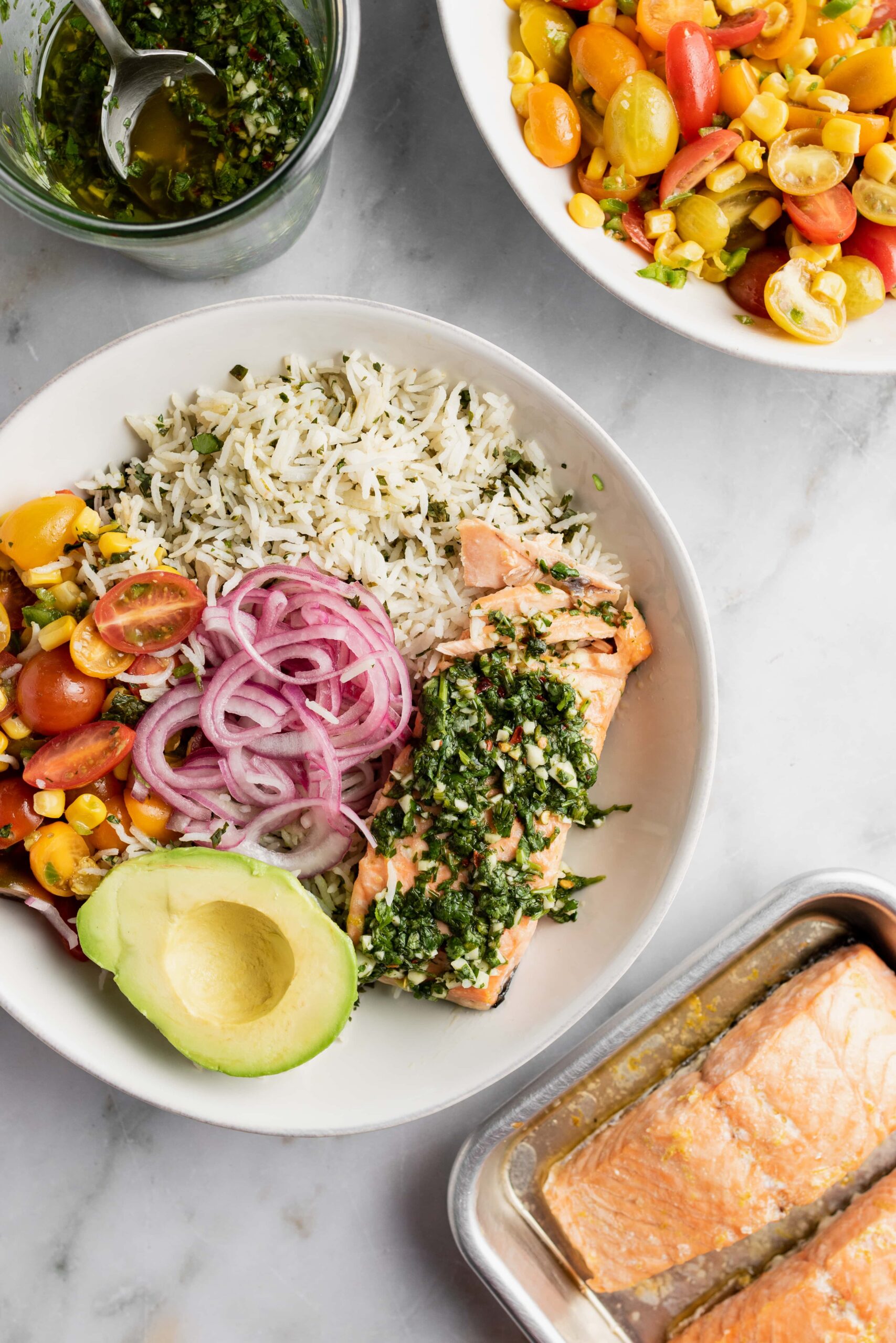 Cilantro Chimichurri Salmon Bowl - The Bold Appetite