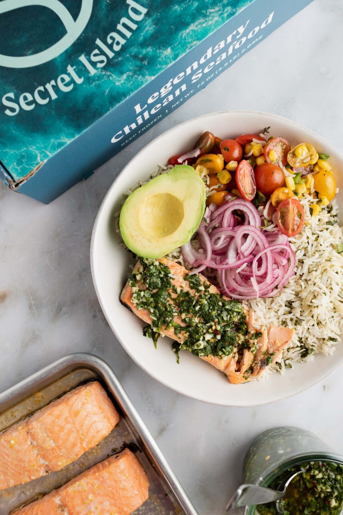 Cilantro Chimichurri Salmon Bowl