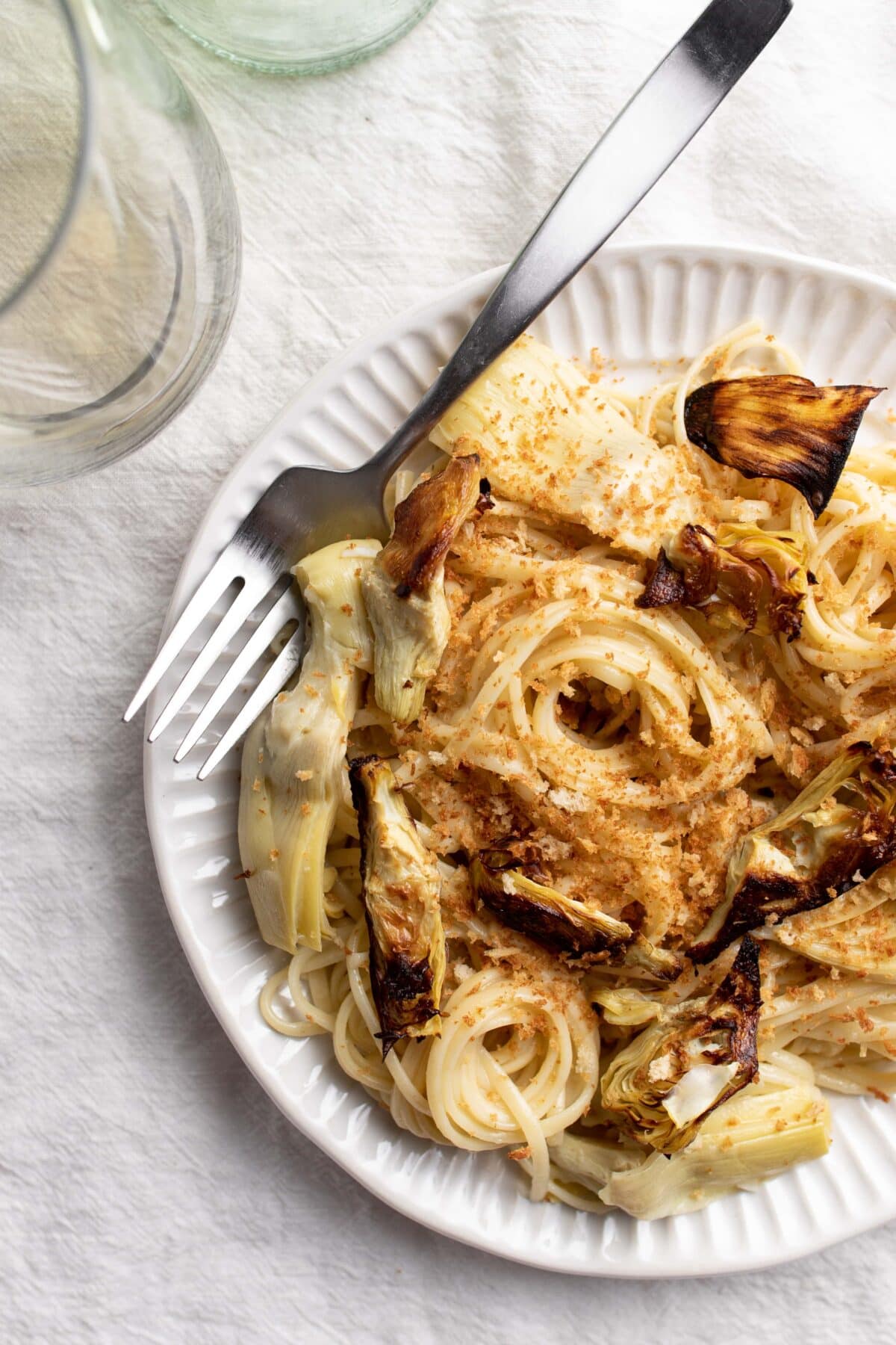 Crispy Lemon Artichoke Pasta