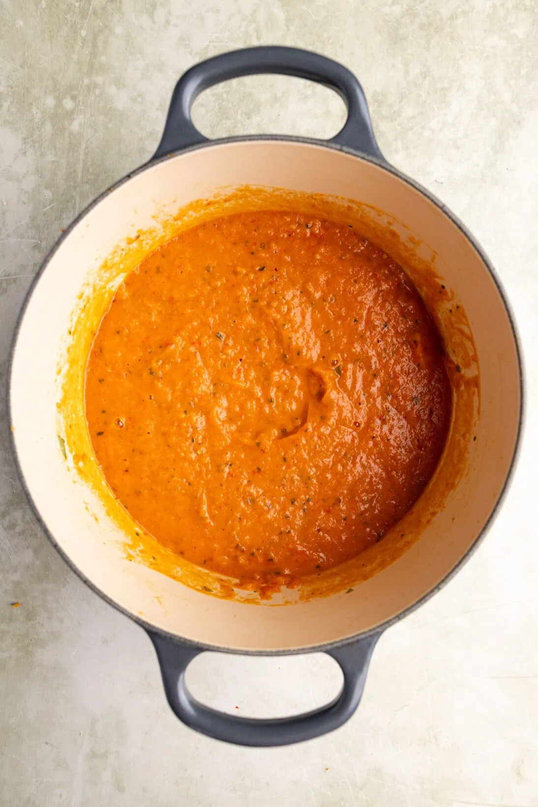 blended roasted red pepper sauce. 
