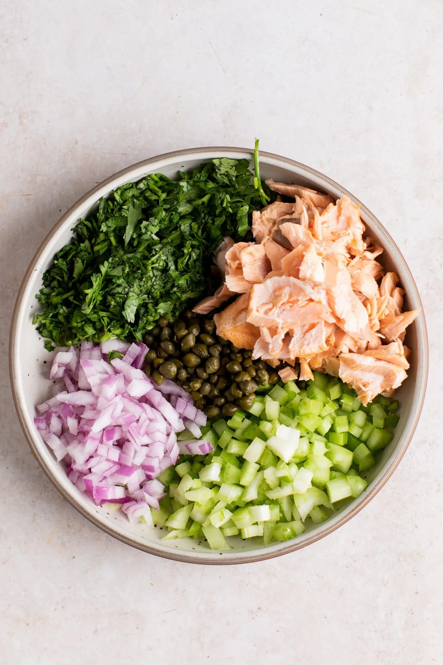 ingredients for salmon salad