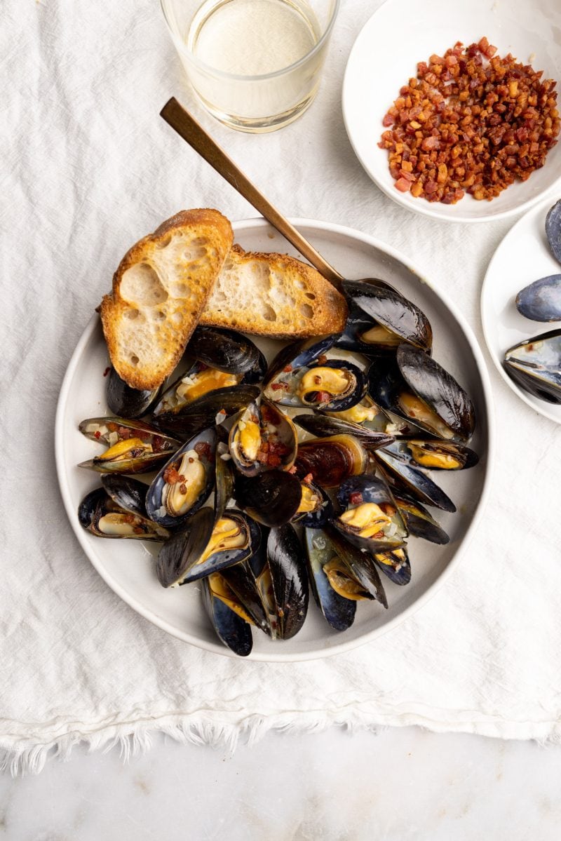 Moules Frites (Mussels in White Wine and Pancetta) The Bold Appetite