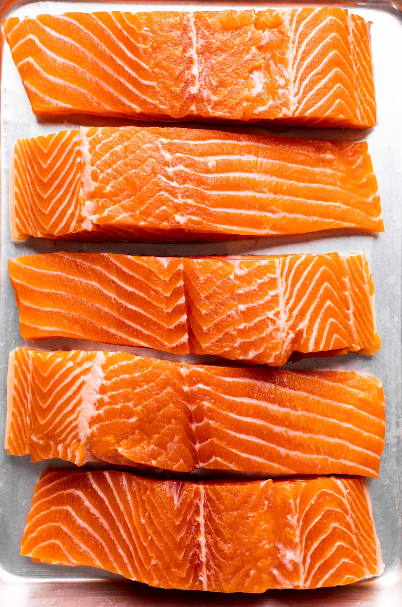 cut salmon fillets