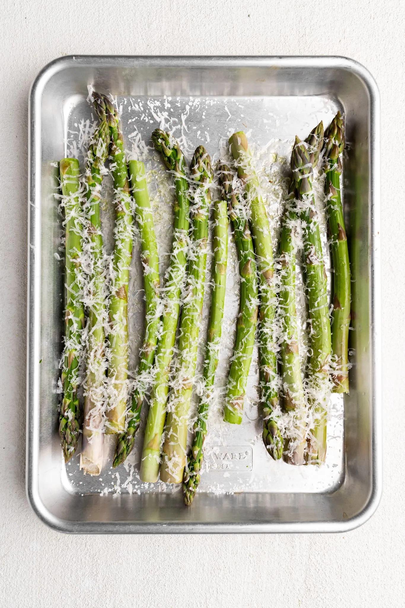 prepped parmesean asparagus, uncooked