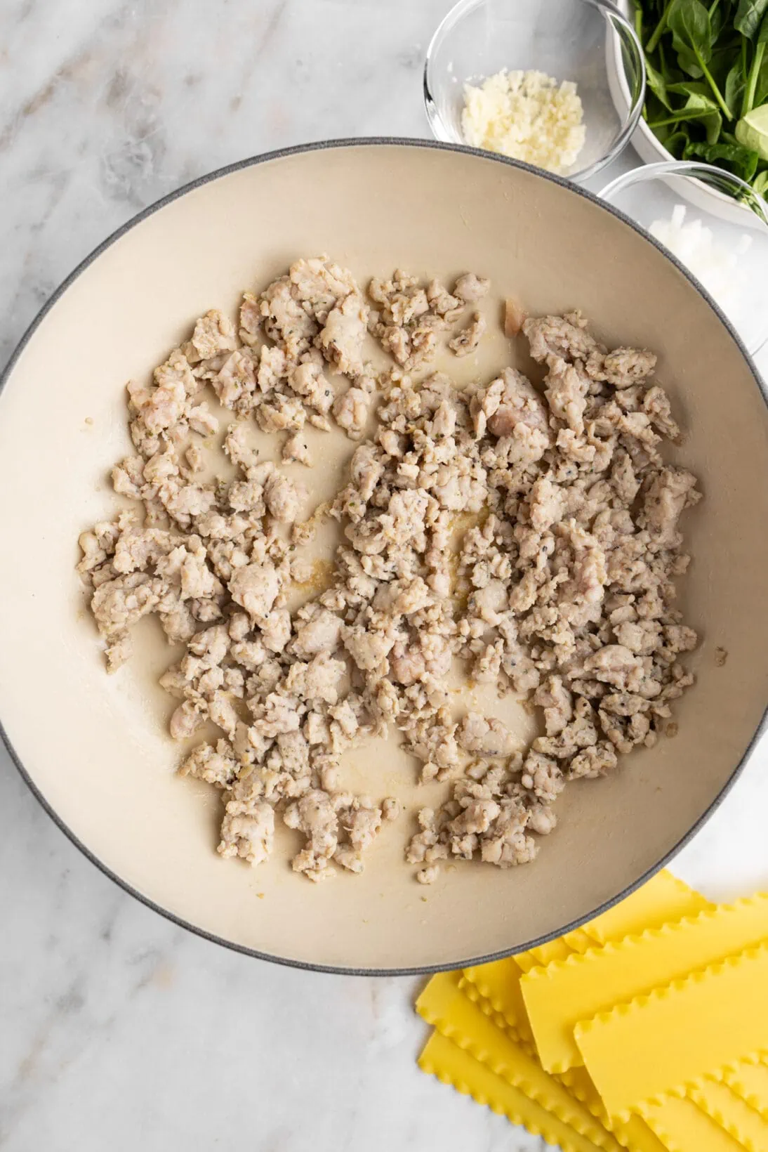 cooked ground chicken sausage