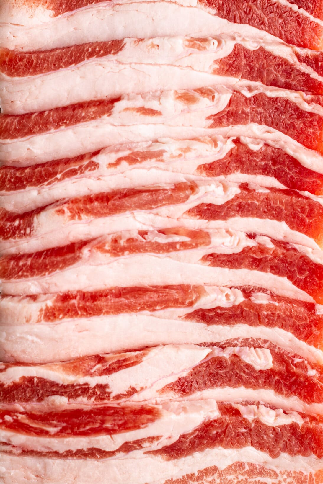 raw thin cut pork belly
