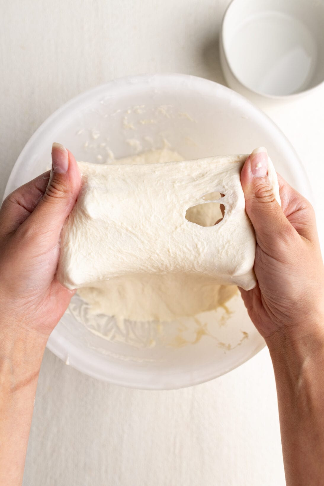 windowpane test- broken dough not ready