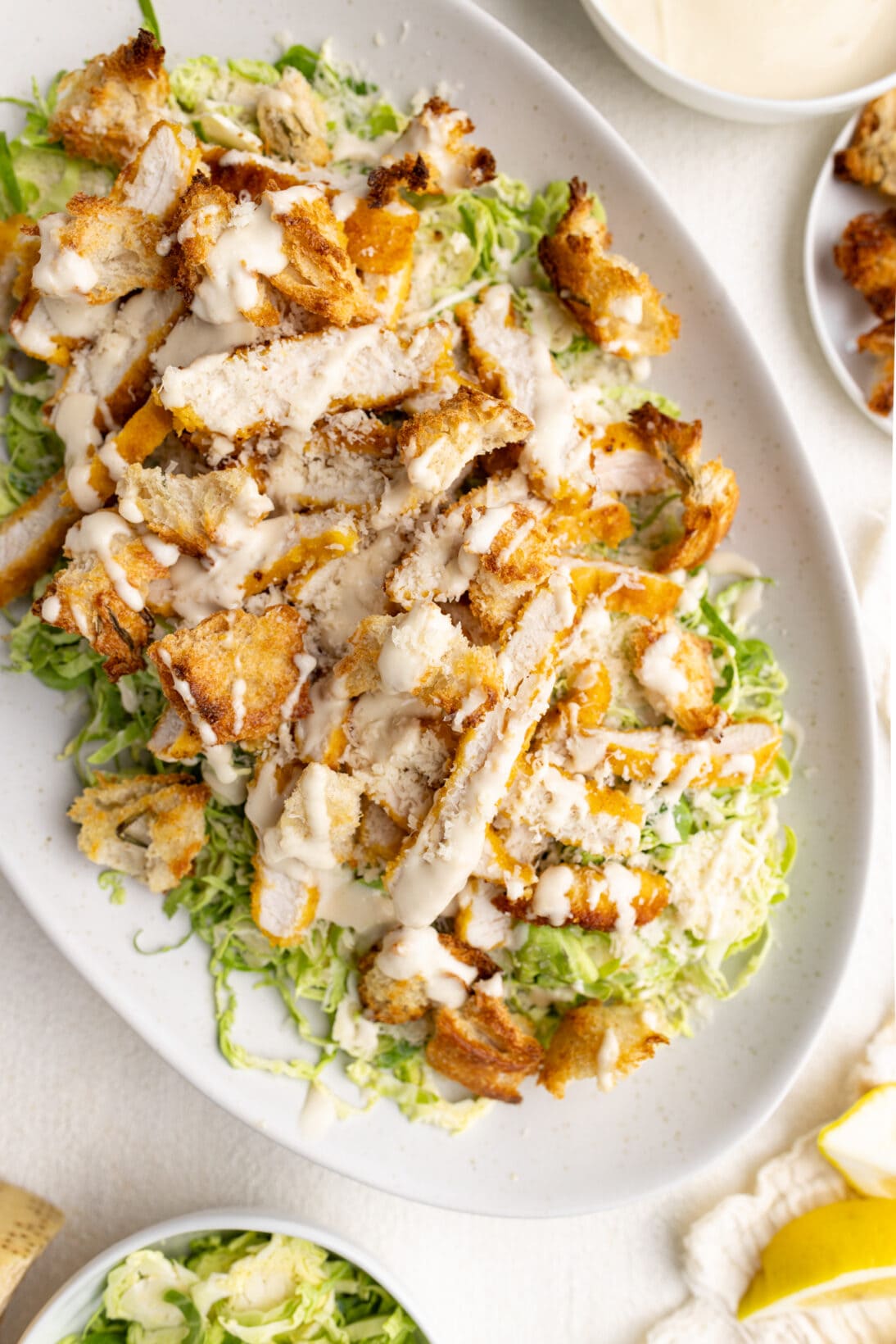 Brussels sprout salad on a plate