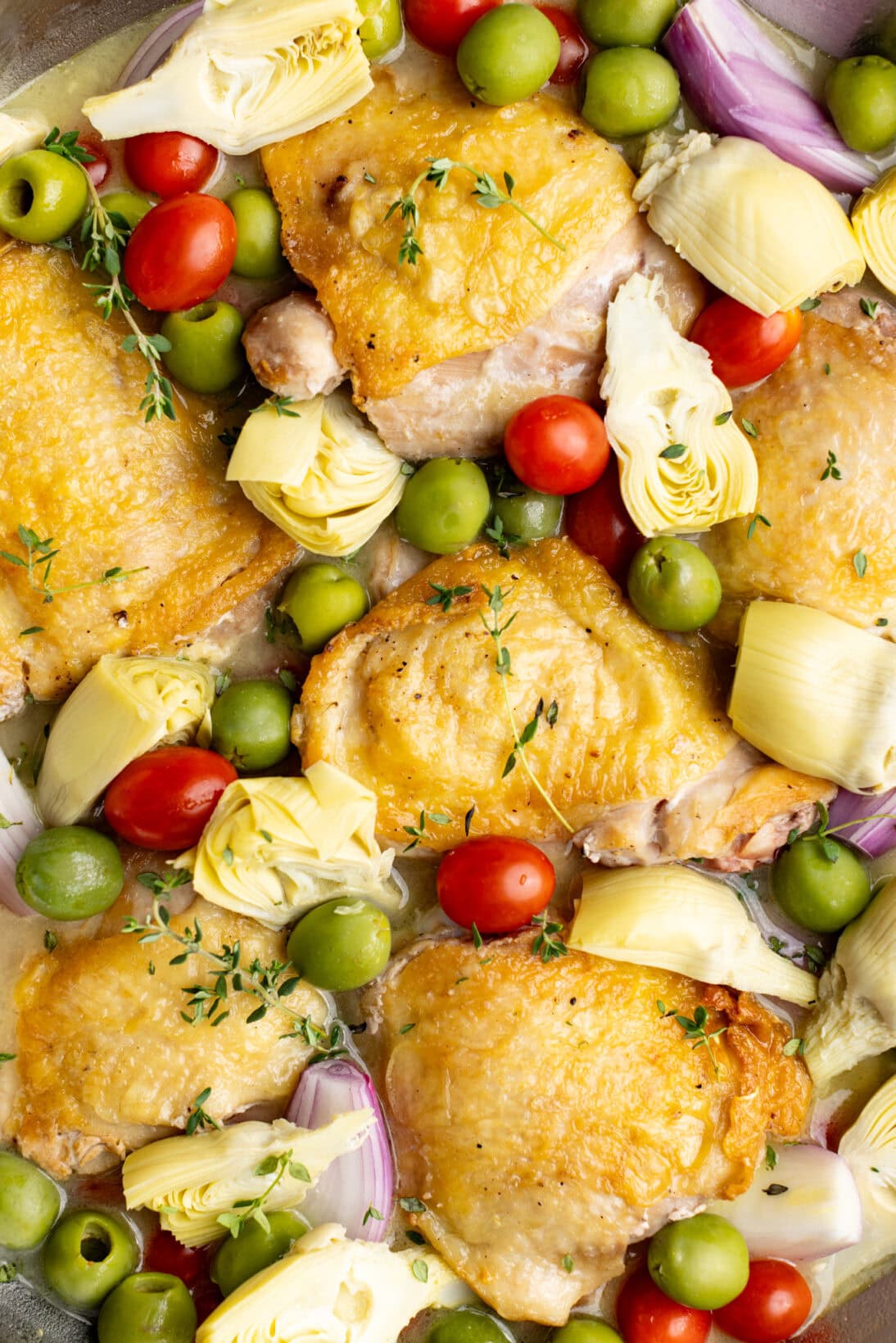assembled pan before roasting in the oven