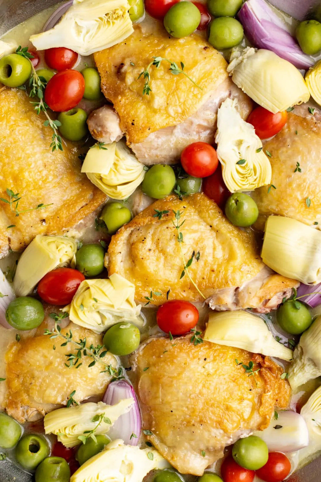 assembled pan before roasting in the oven