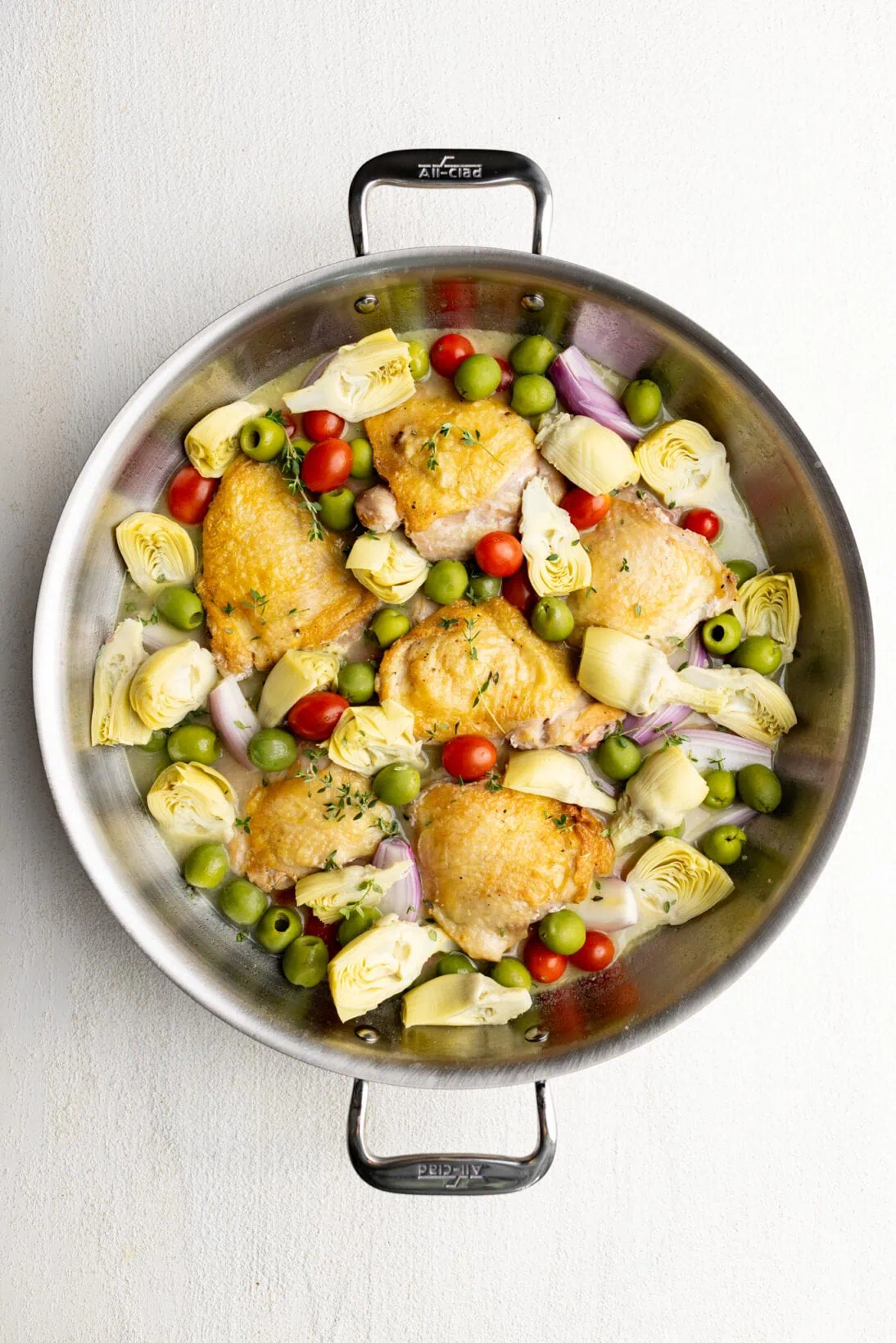 assembled pan before roasting in the oven