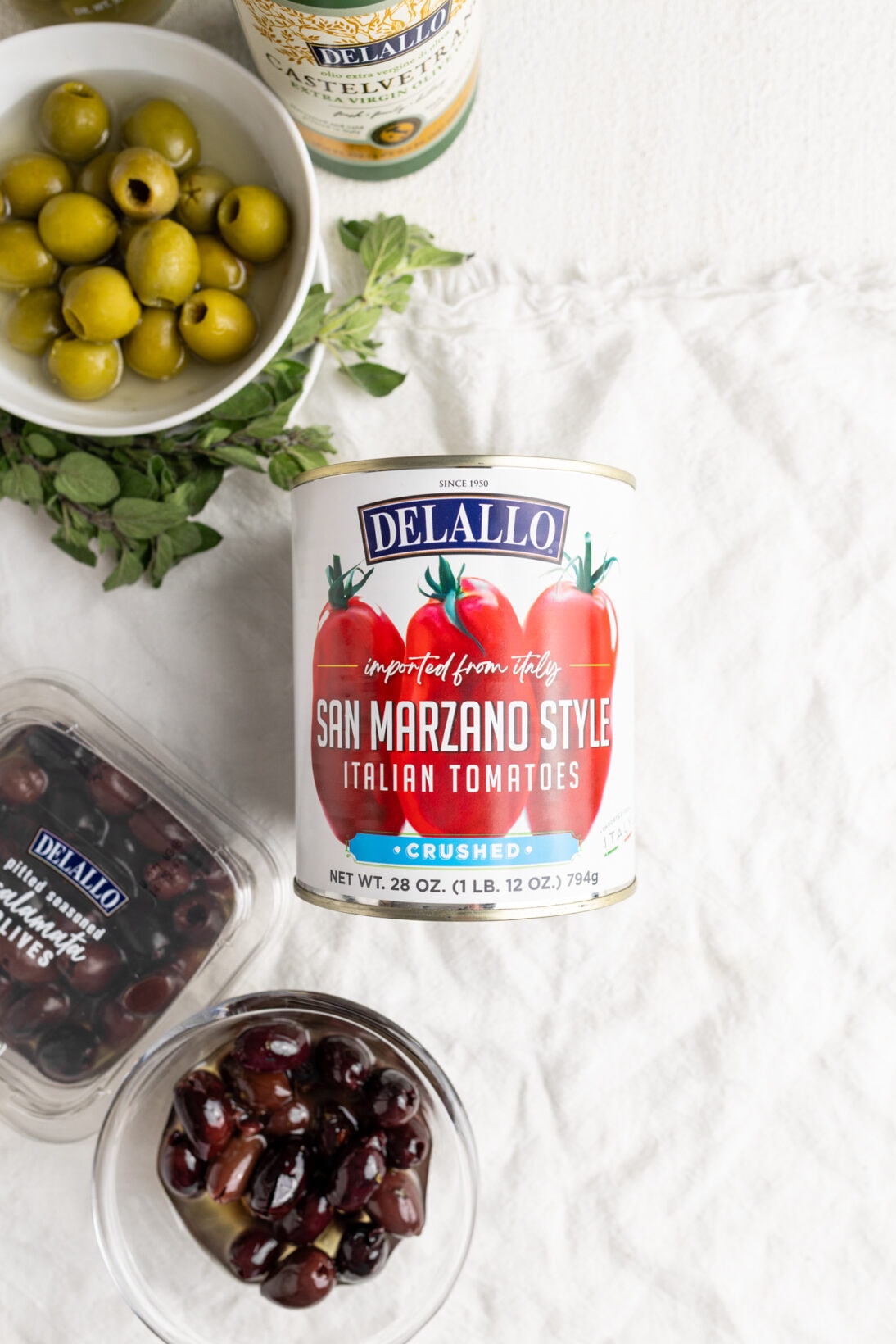Delallo products and ingredients for the dish
