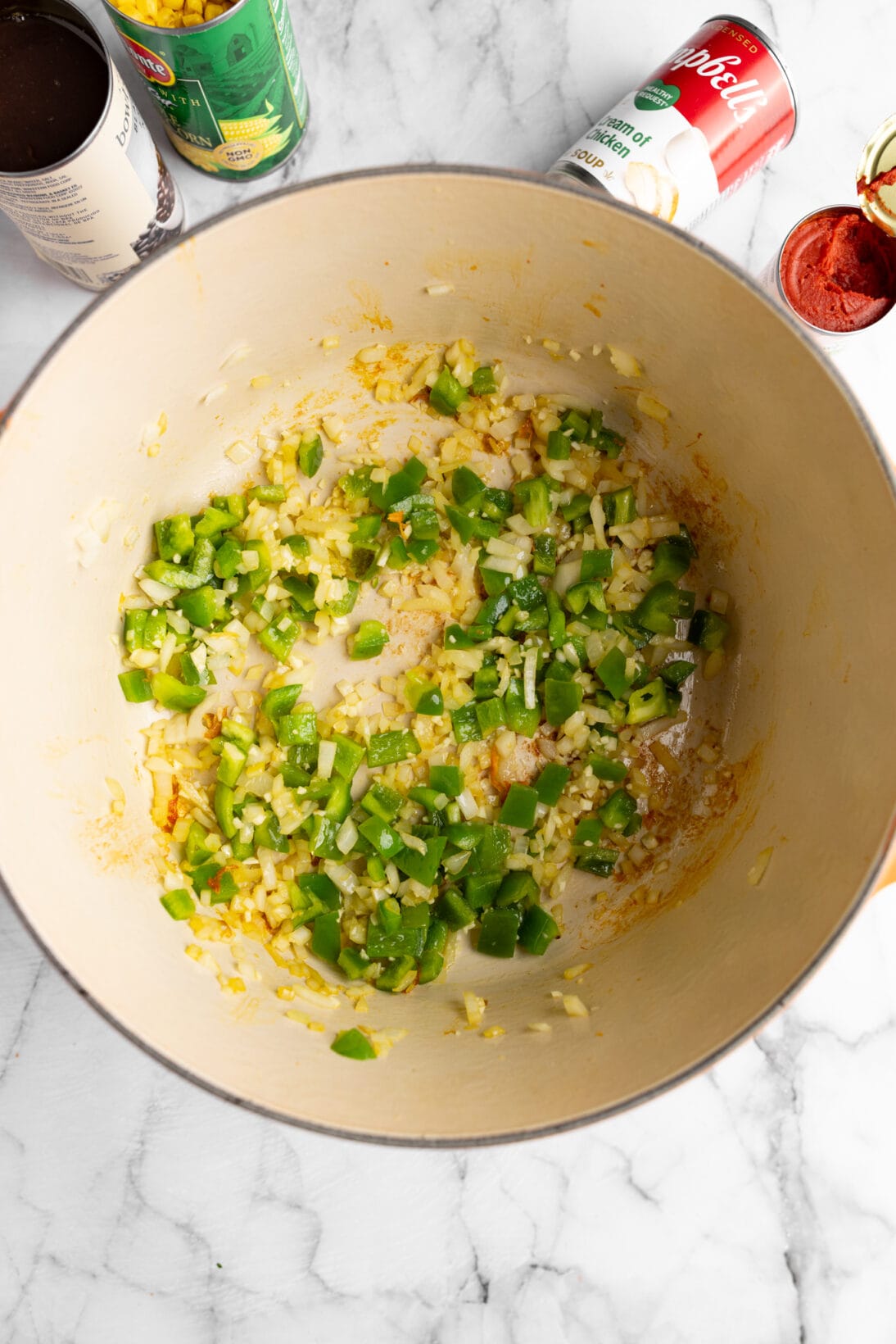 sautéd onion and bell peppers