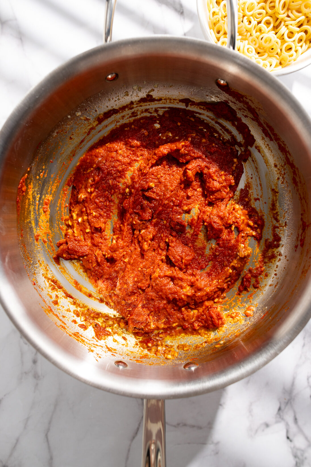 toasting the tomato and chipotle paste