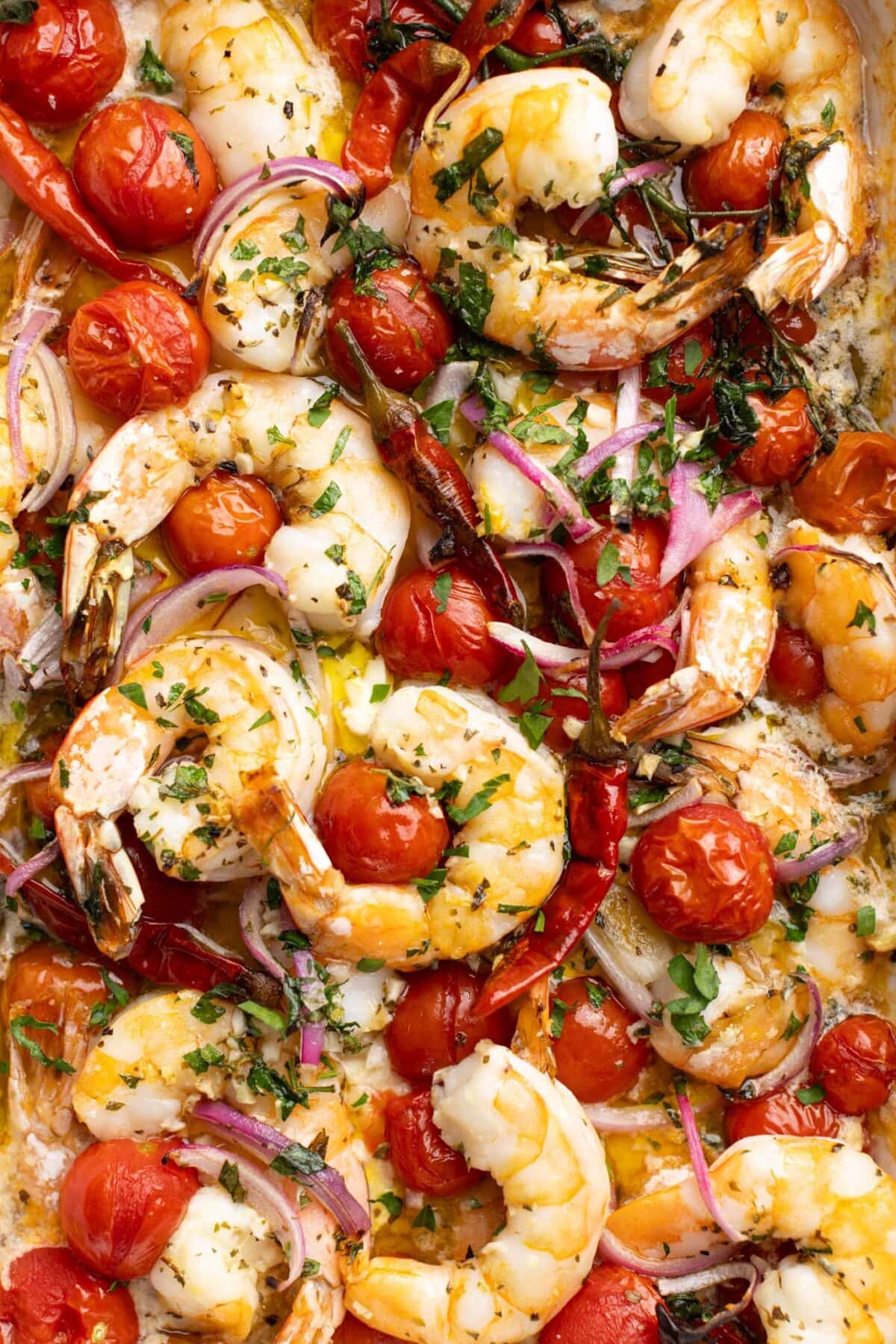 Mediterranean Shrimp and Feta Bake