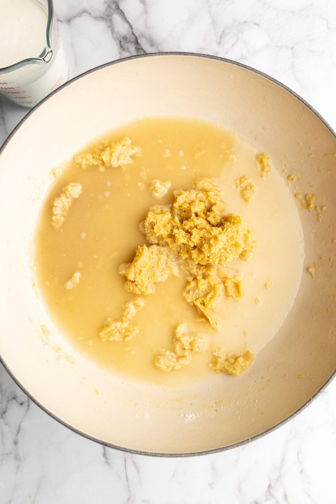 step by step process: adding the turkey broth