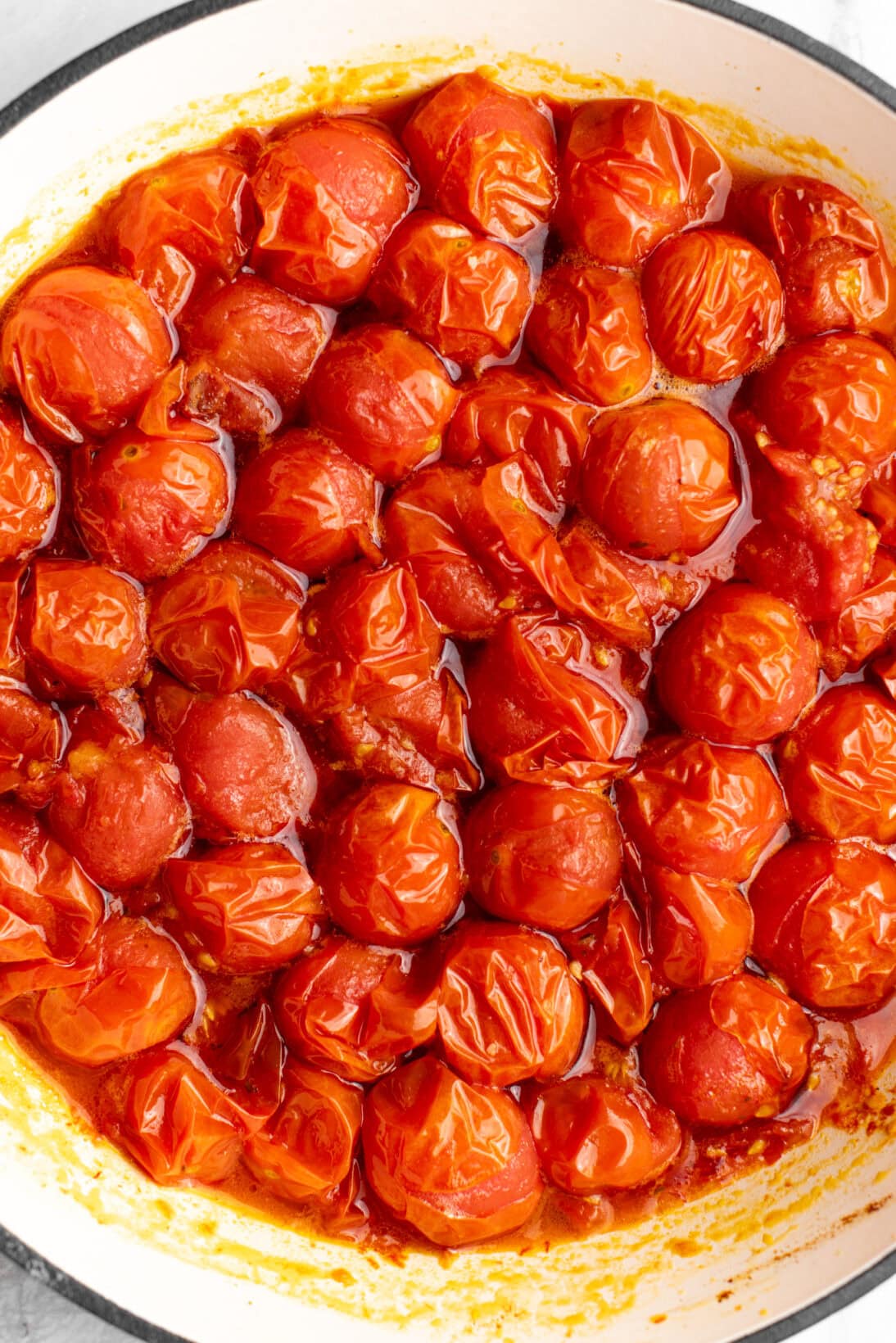 up close roasted Calabrian tomatoes