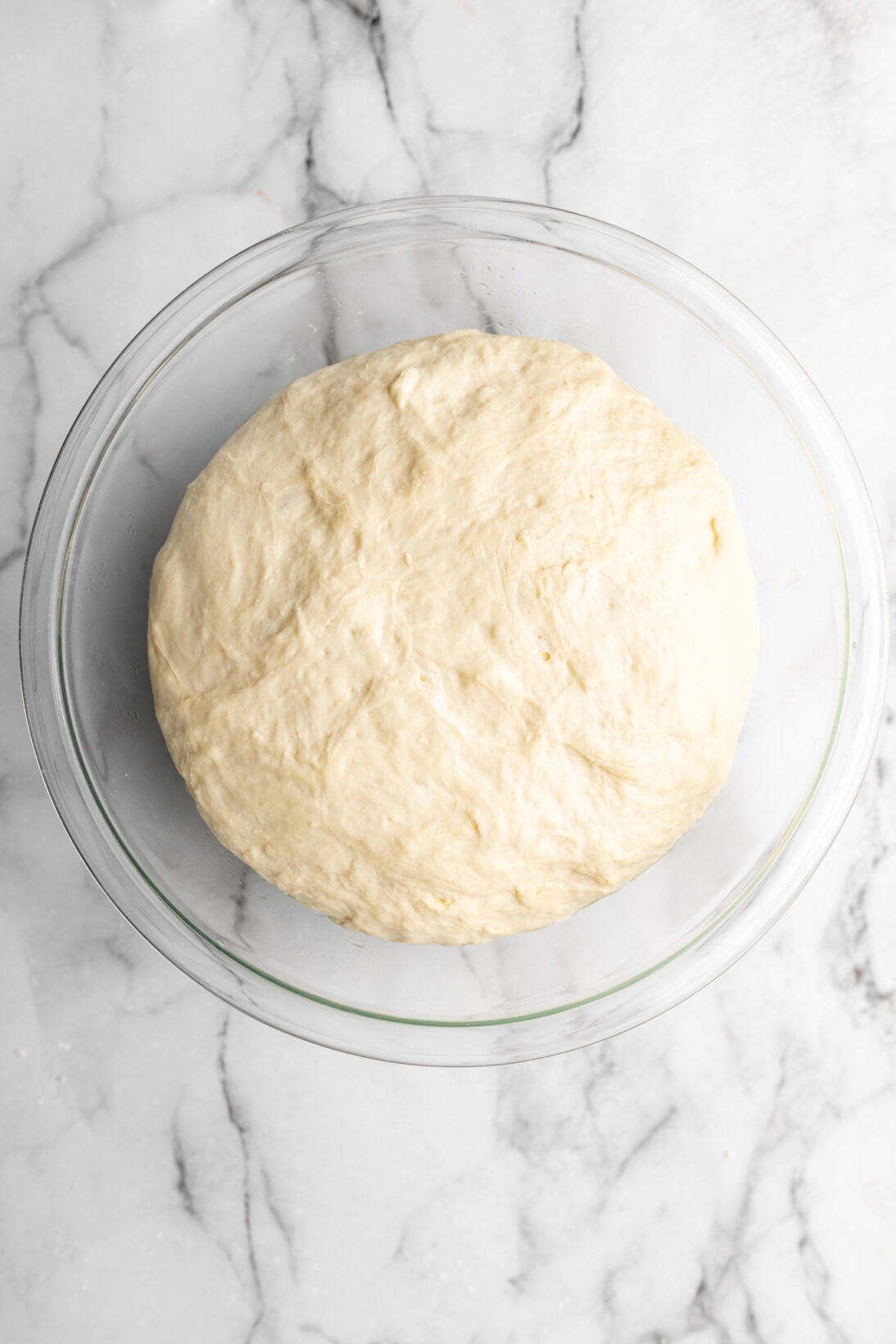 proofed homemade pita bread dough.