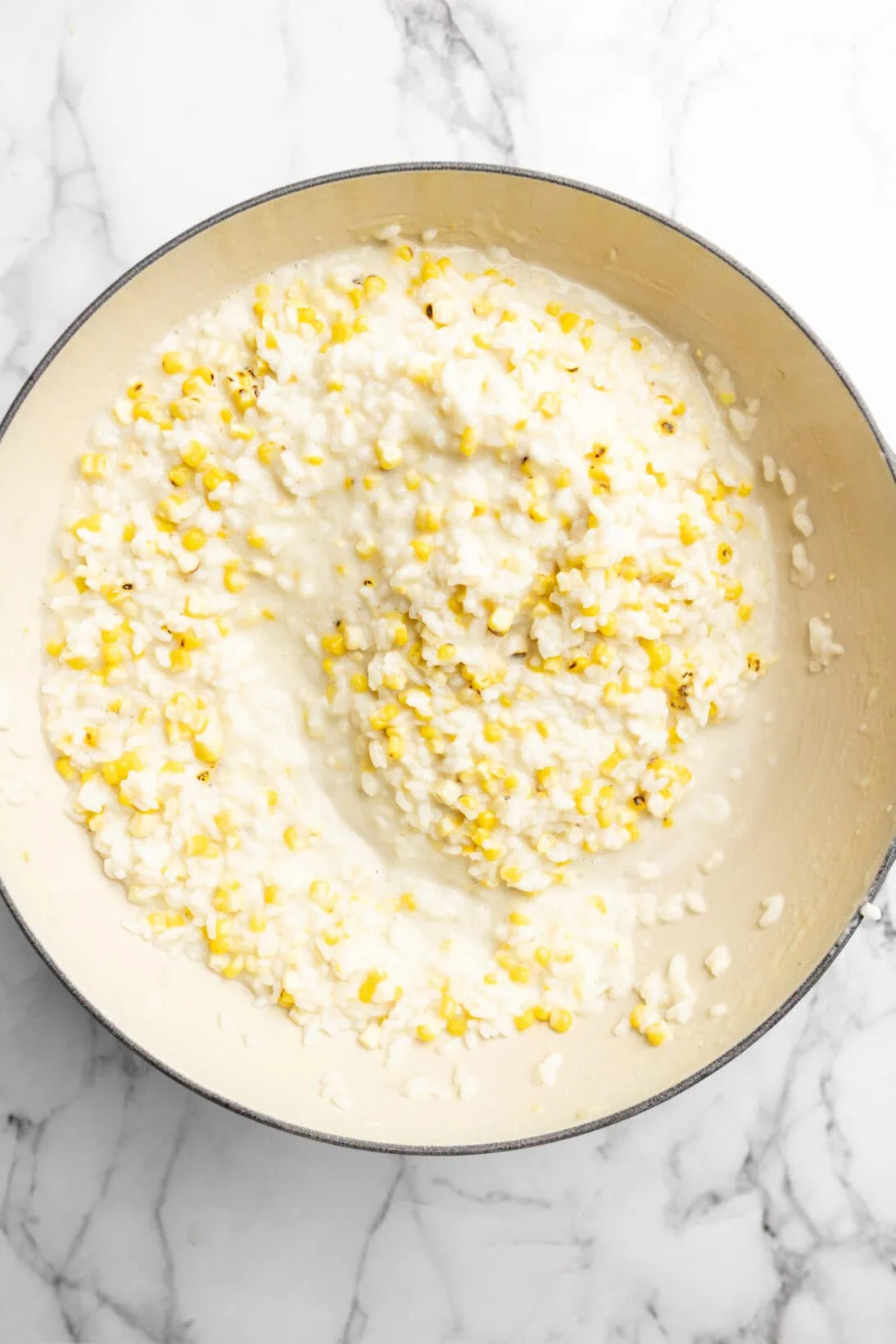 finished creamy corn risotto