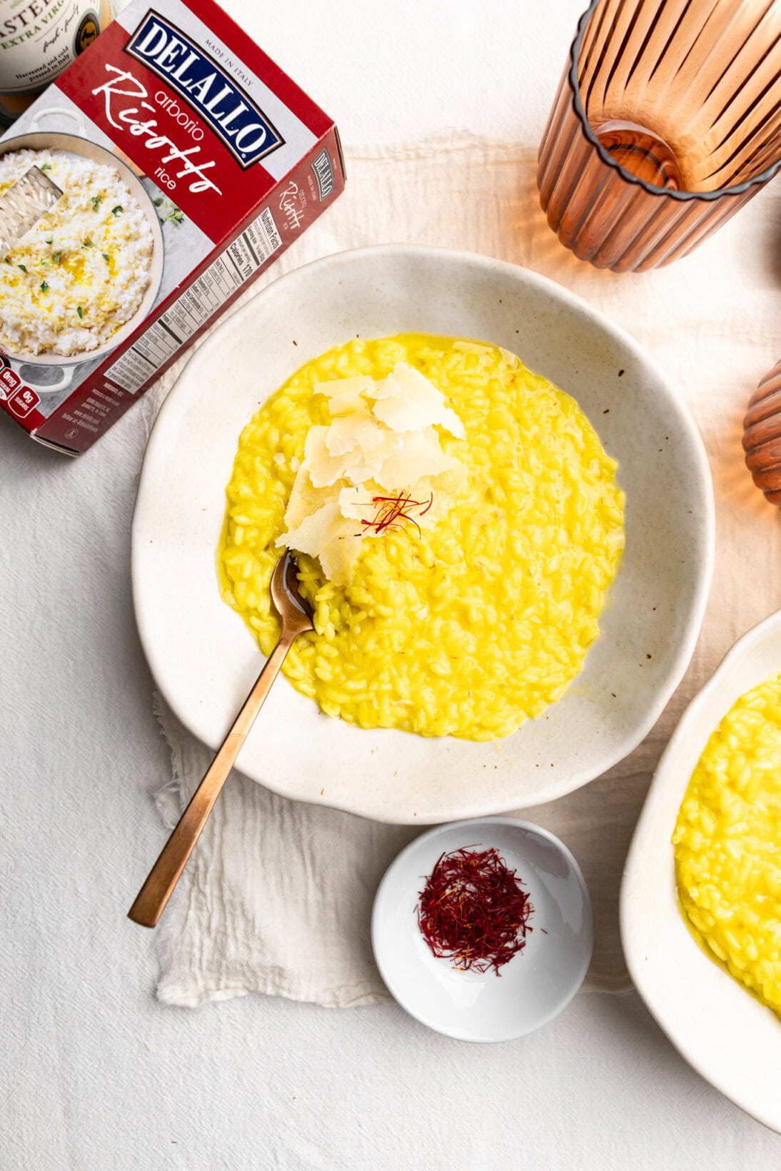 2 bowls of risotto alla milanese