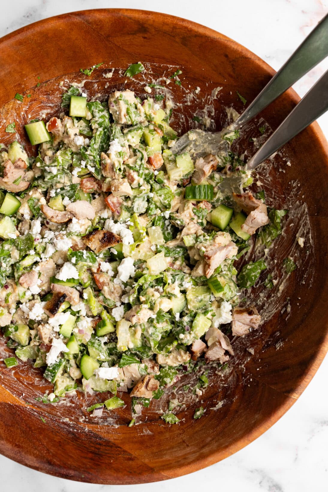 mixed hummus chicken salad. 