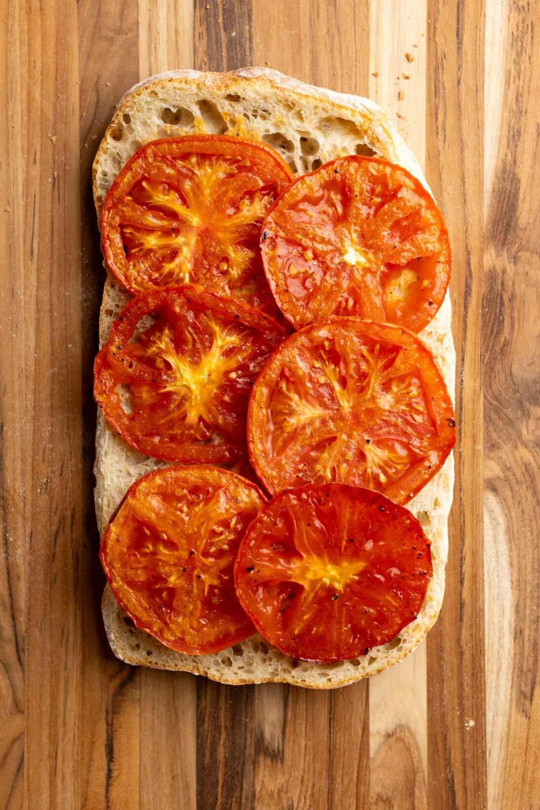 ciabatta loaf with the roasted tomatoes.