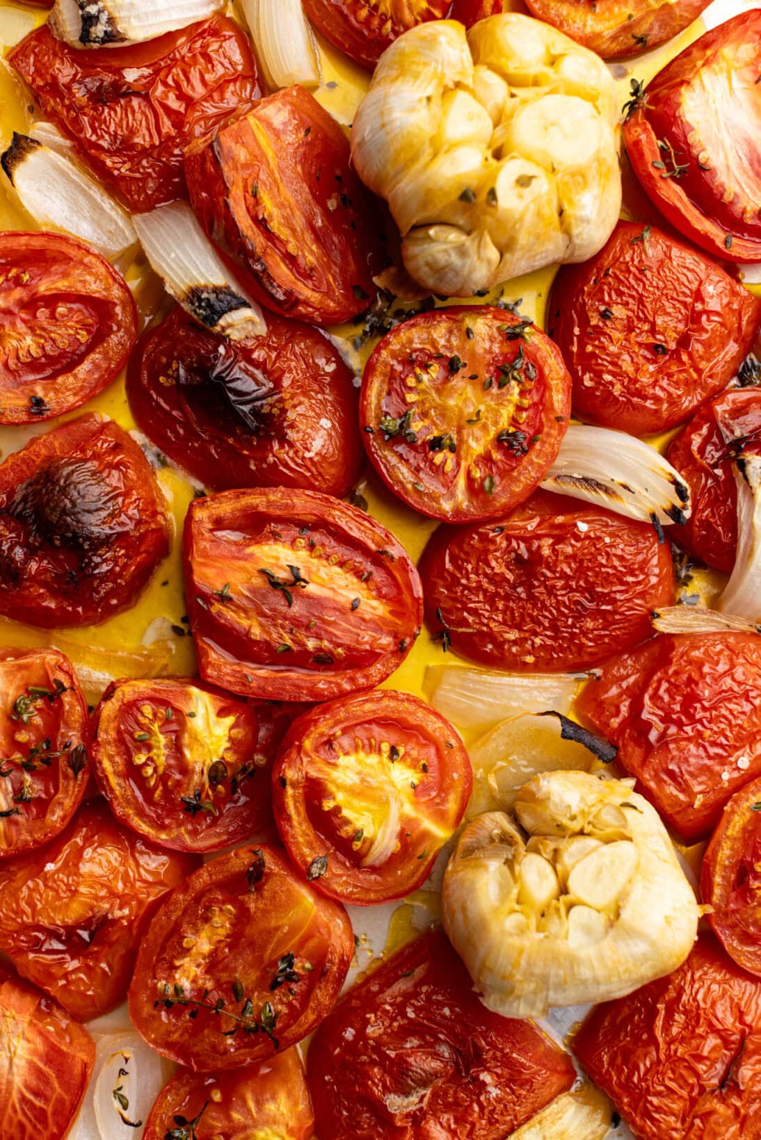 tray of ingredients after roasting