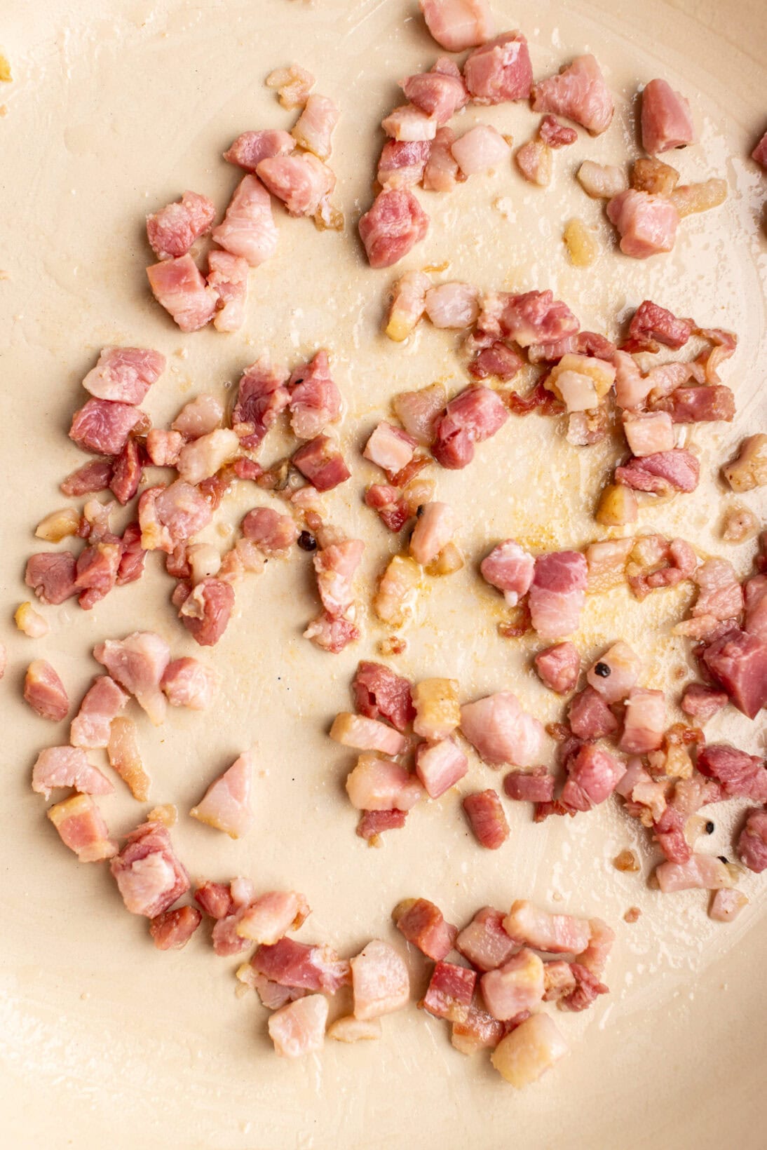 rendering down the pancetta