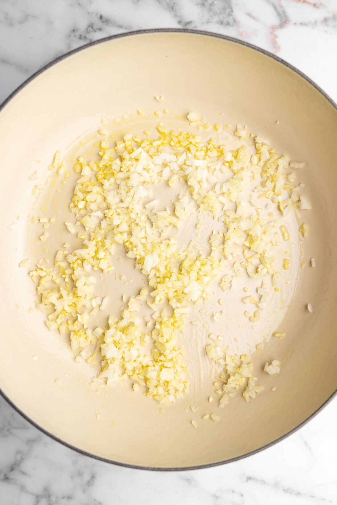 sautéing the onions and garlic until soft and fragrant