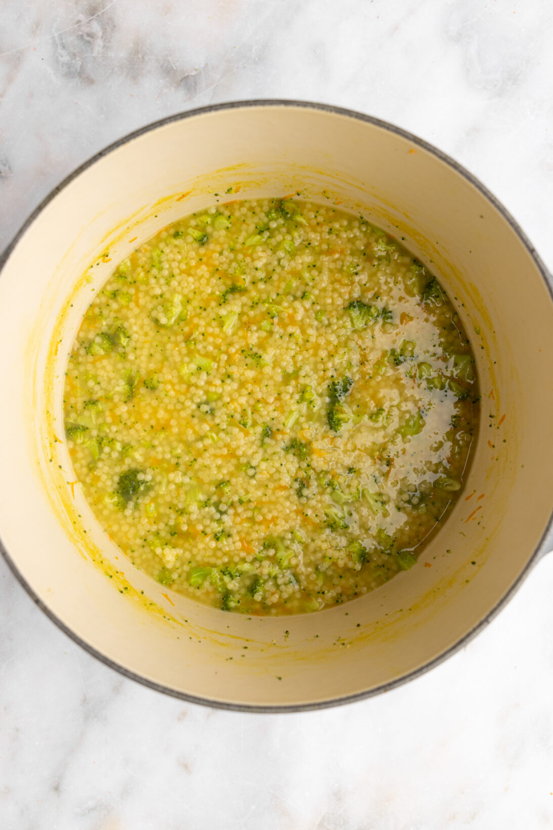 step by step: cooking the pastina