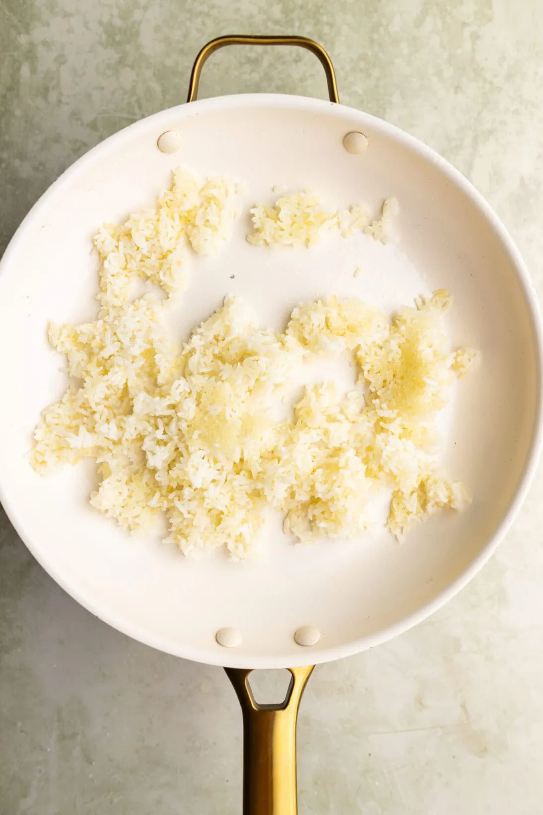 frying the rice