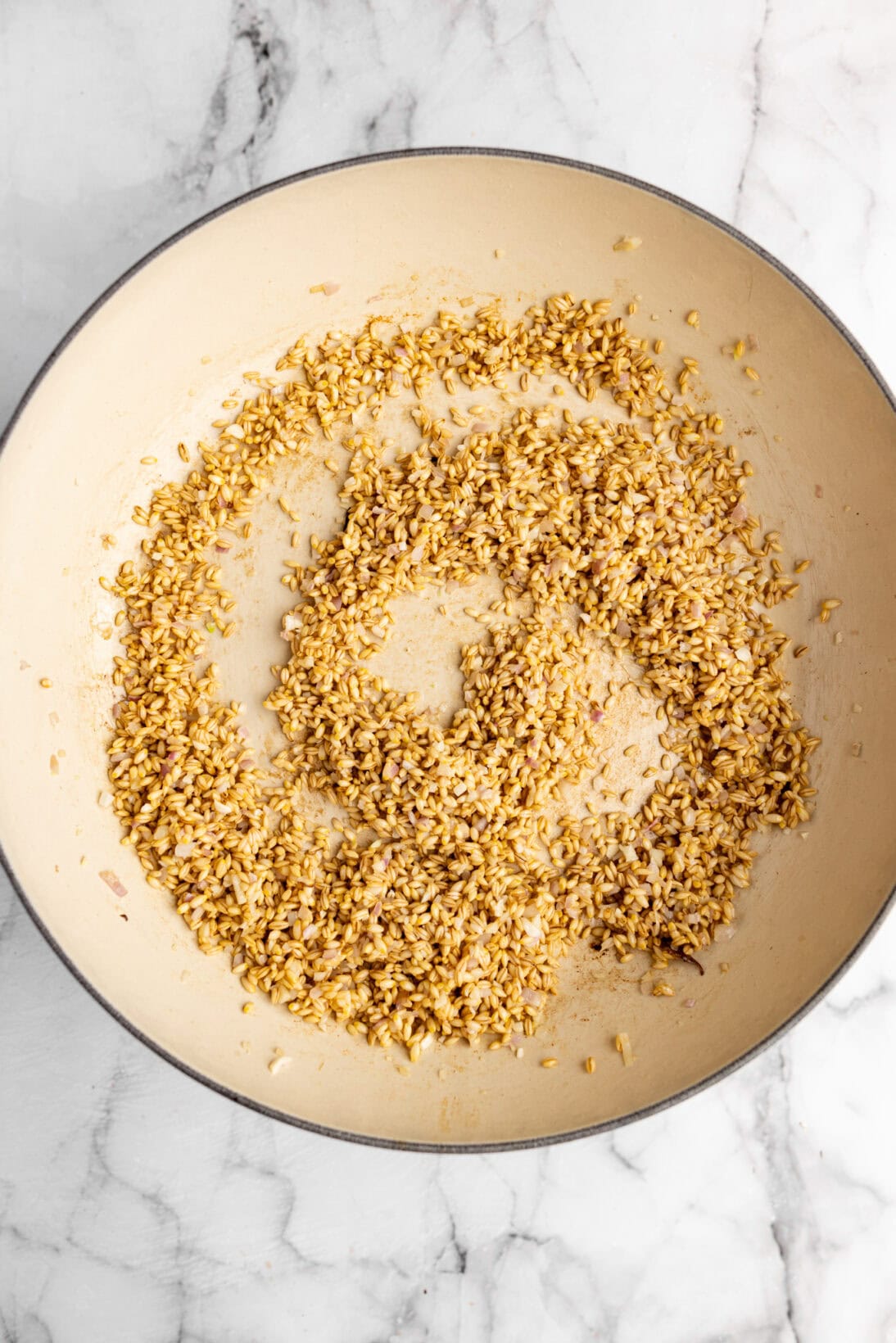 step by step: toasting the barley