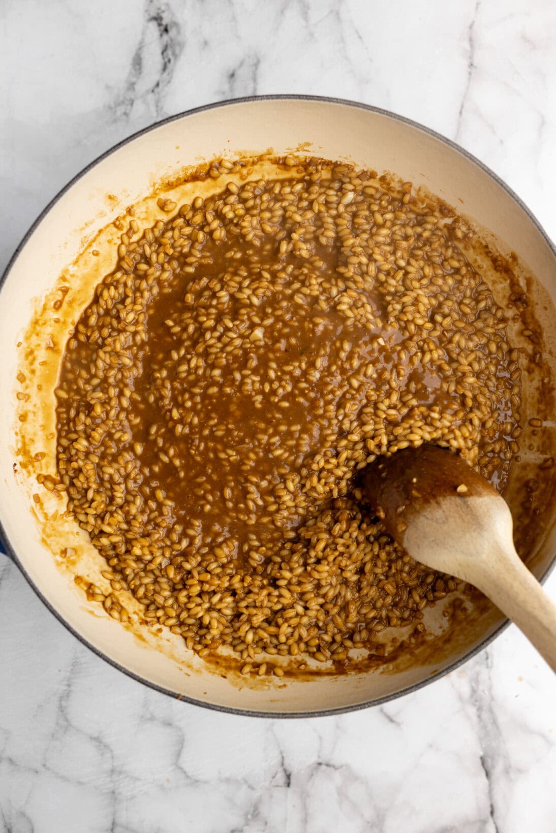 step by step: mixing the barley