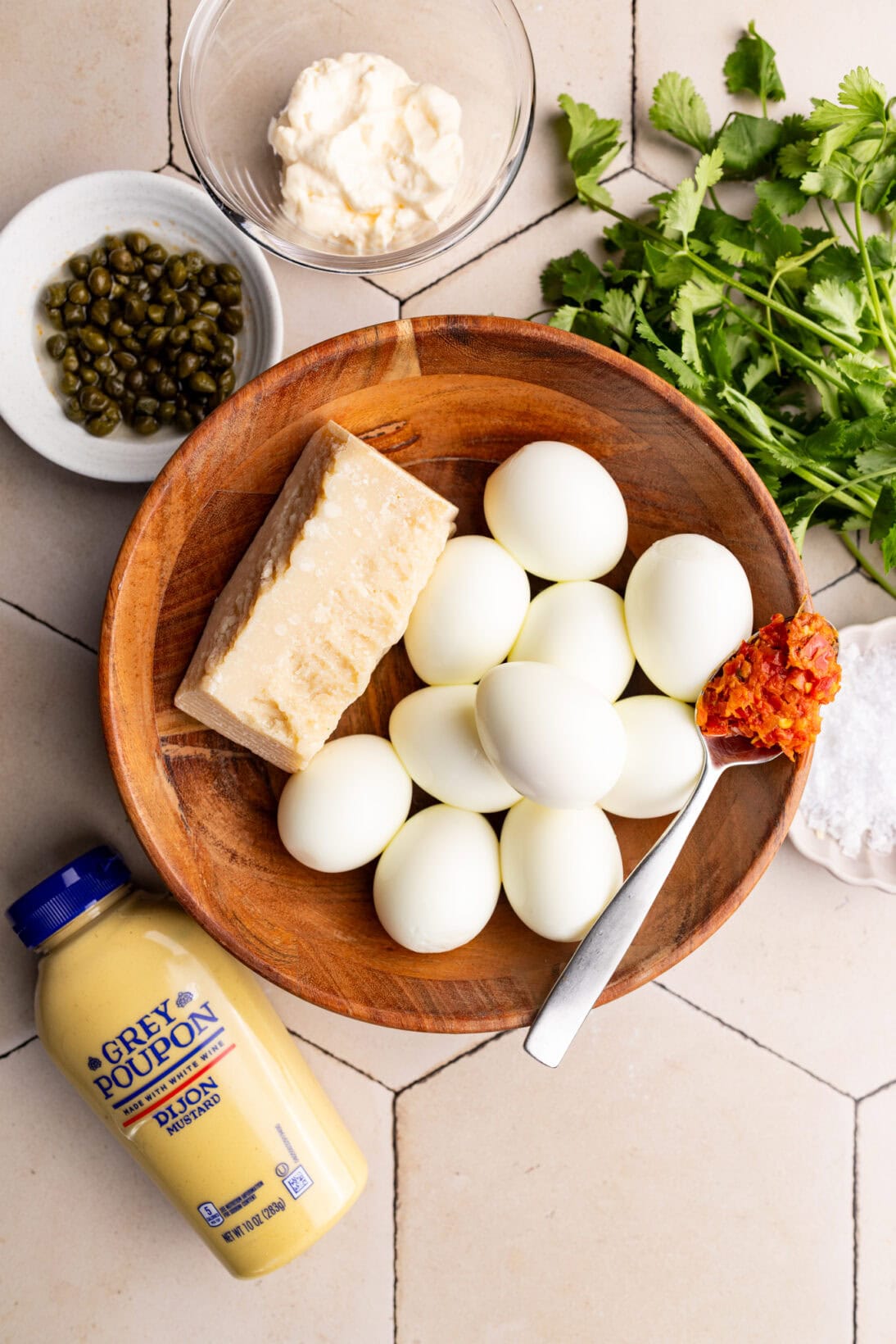 ingredients for the spicy egg salad