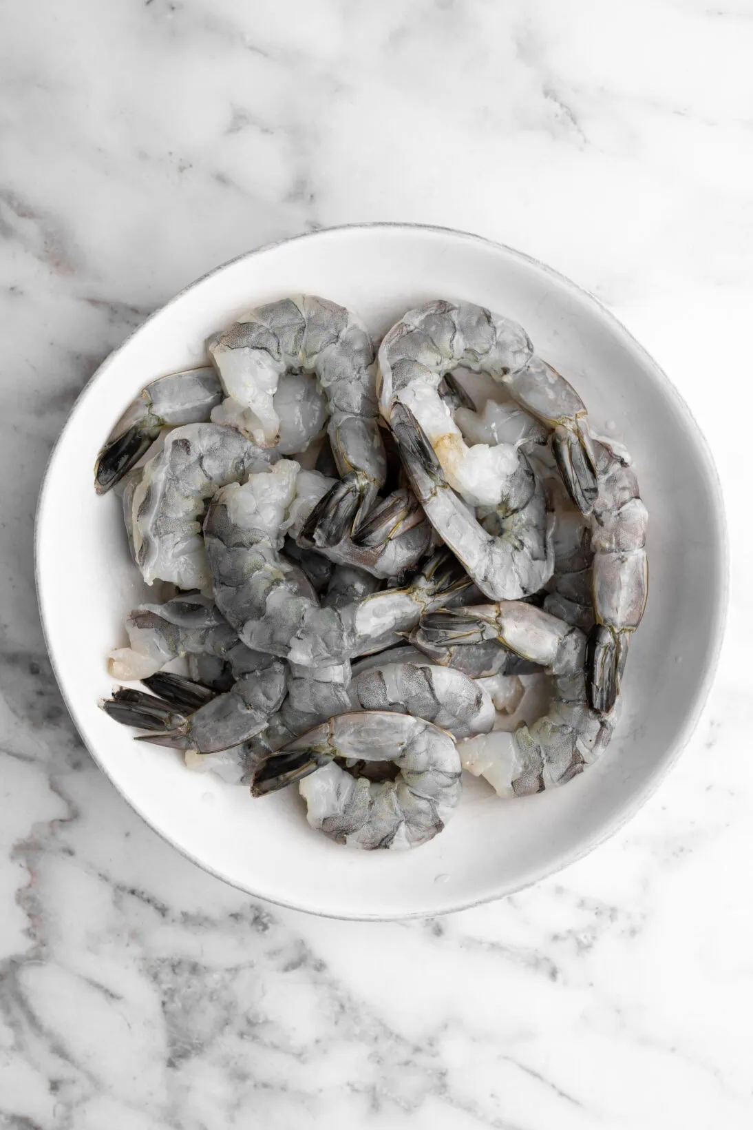 bowl of raw shrimp