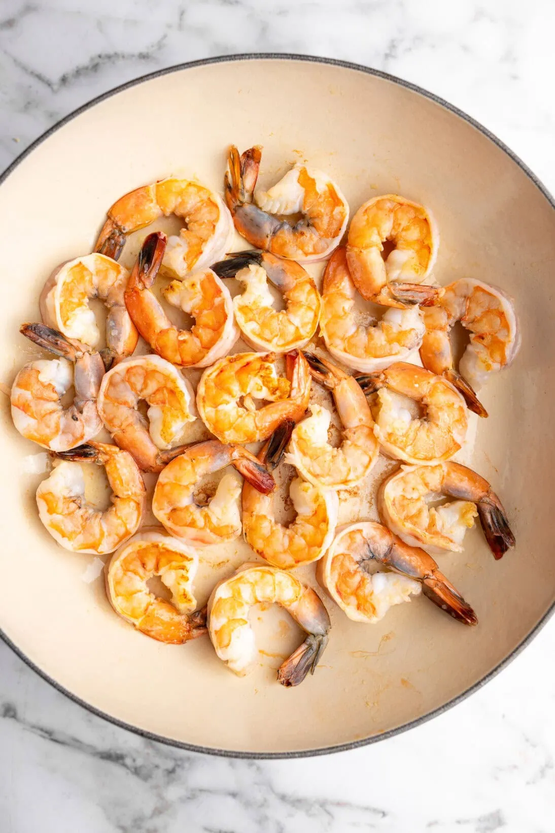 step by step: cooking the shrimp