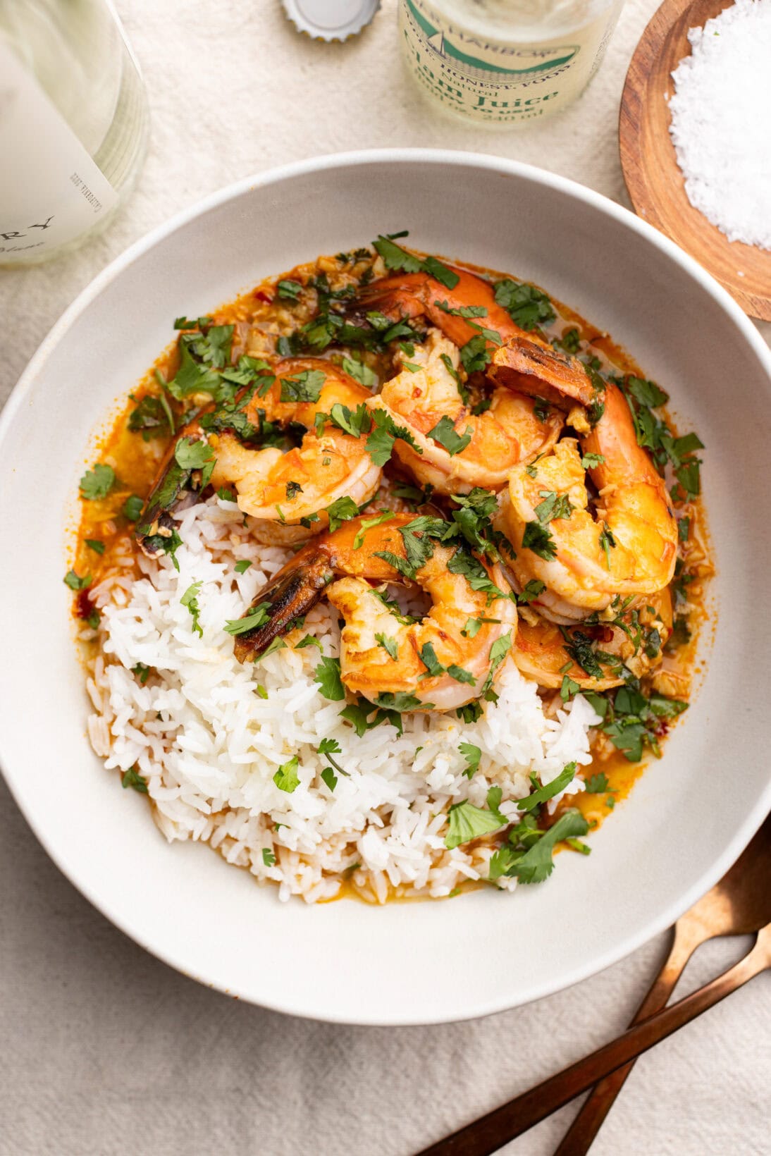 a bowl of drunken shrimp