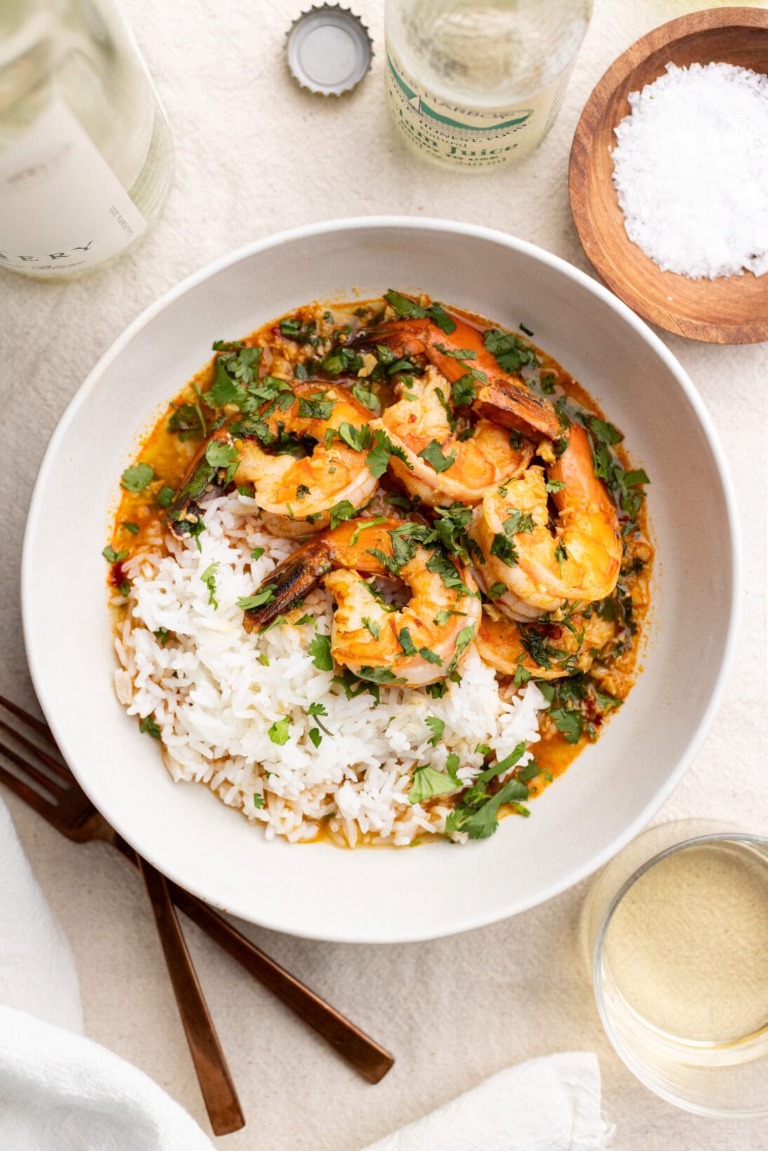 a bowl of drunken shrimp