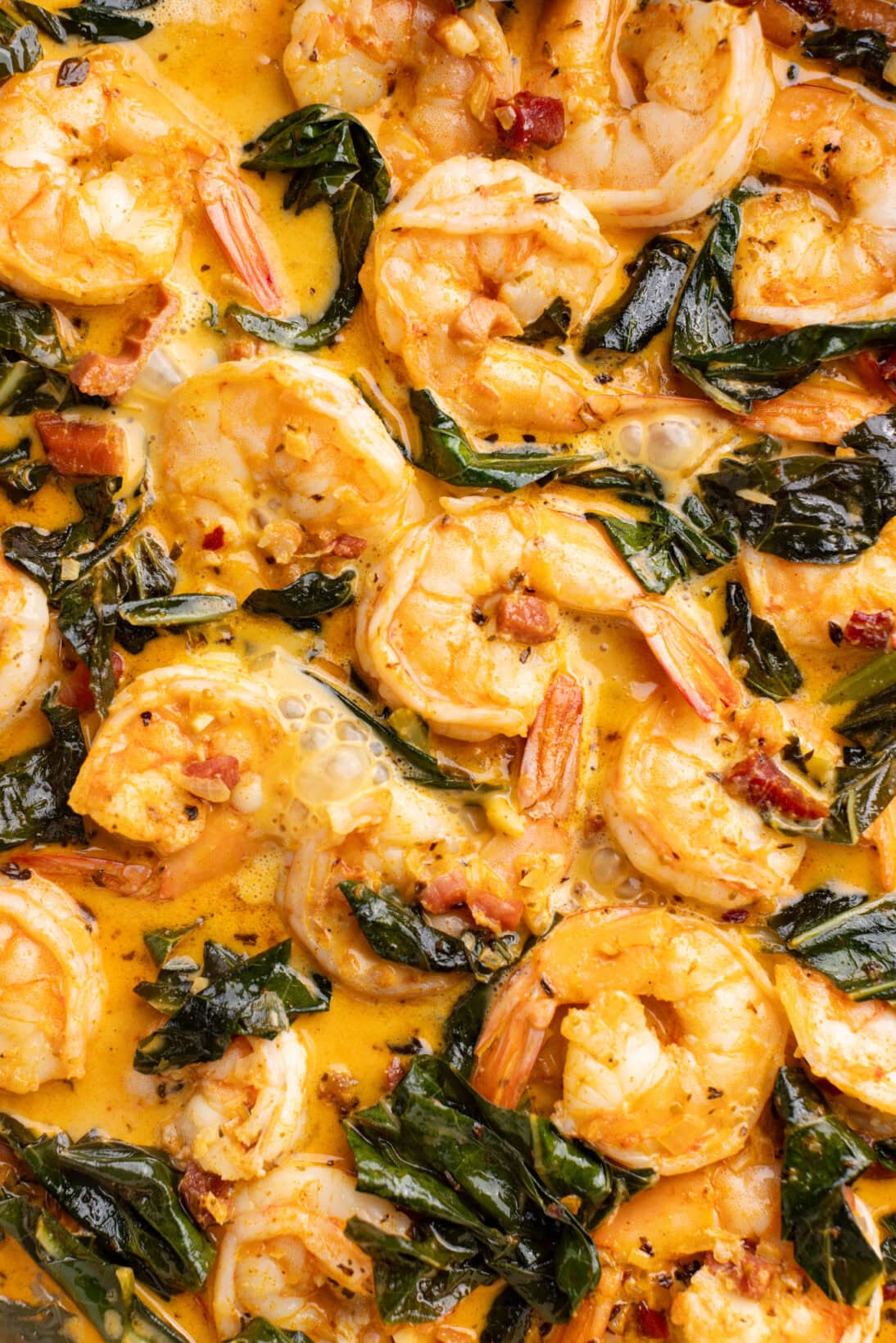 finished up close cajun shrimp and grits