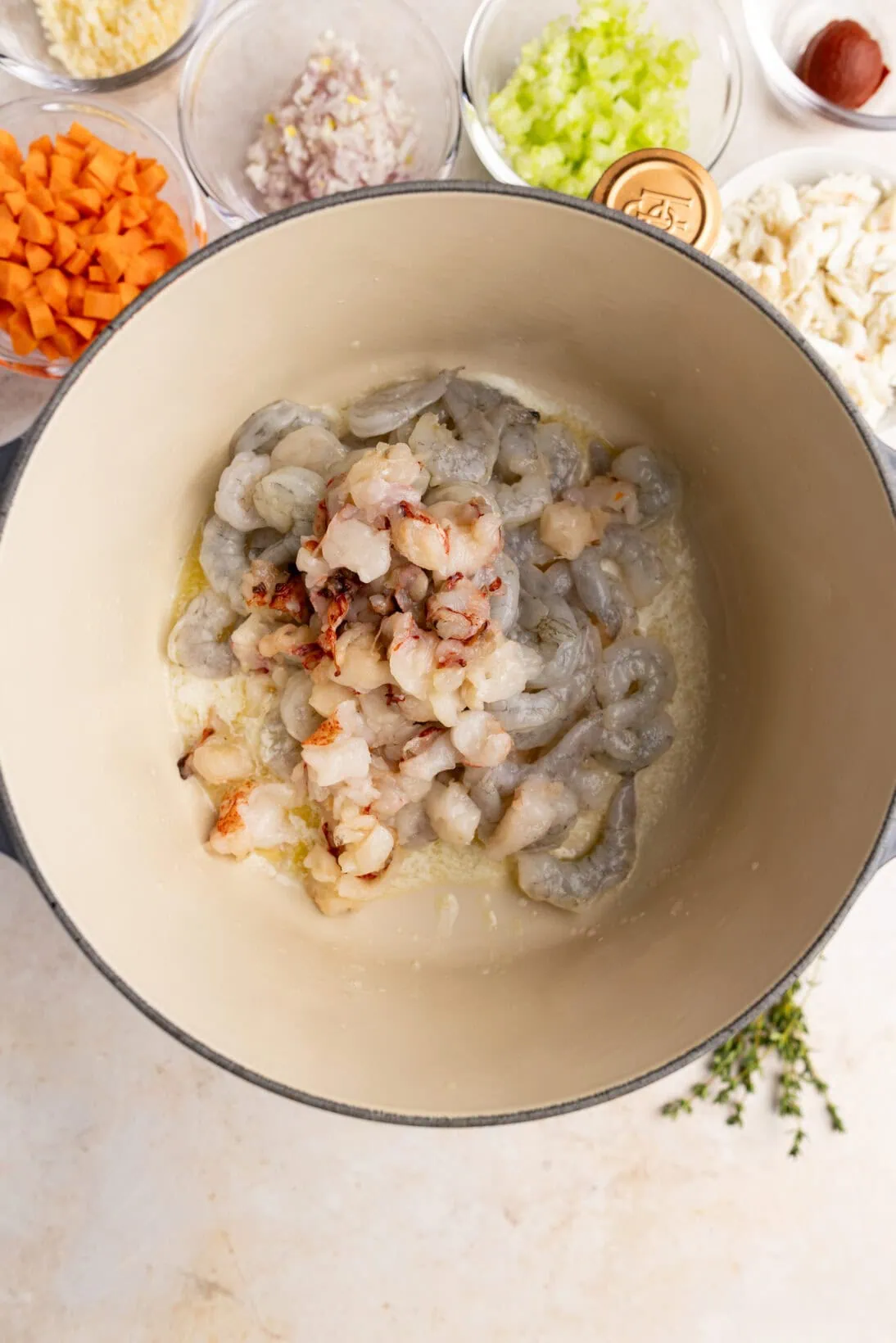 step by step: cooking the shrimp and lobster
