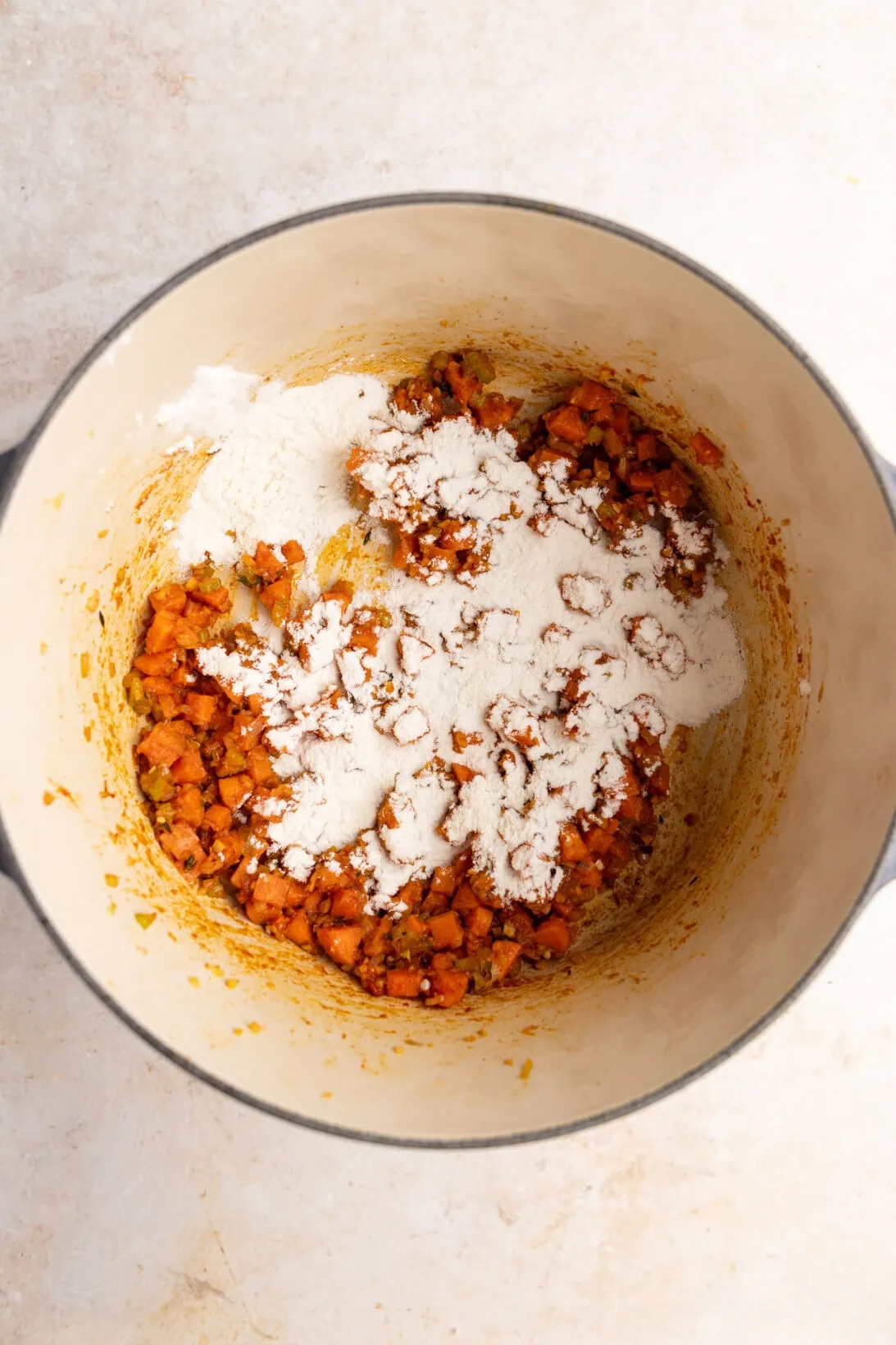 step by step: adding the flour