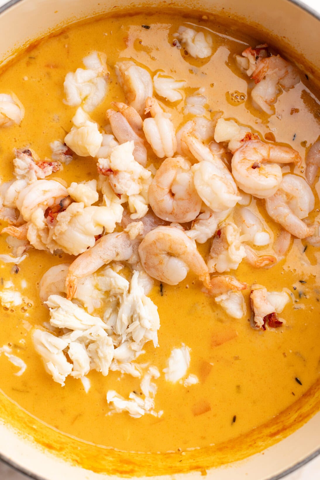 step by step: adding the seafood back in