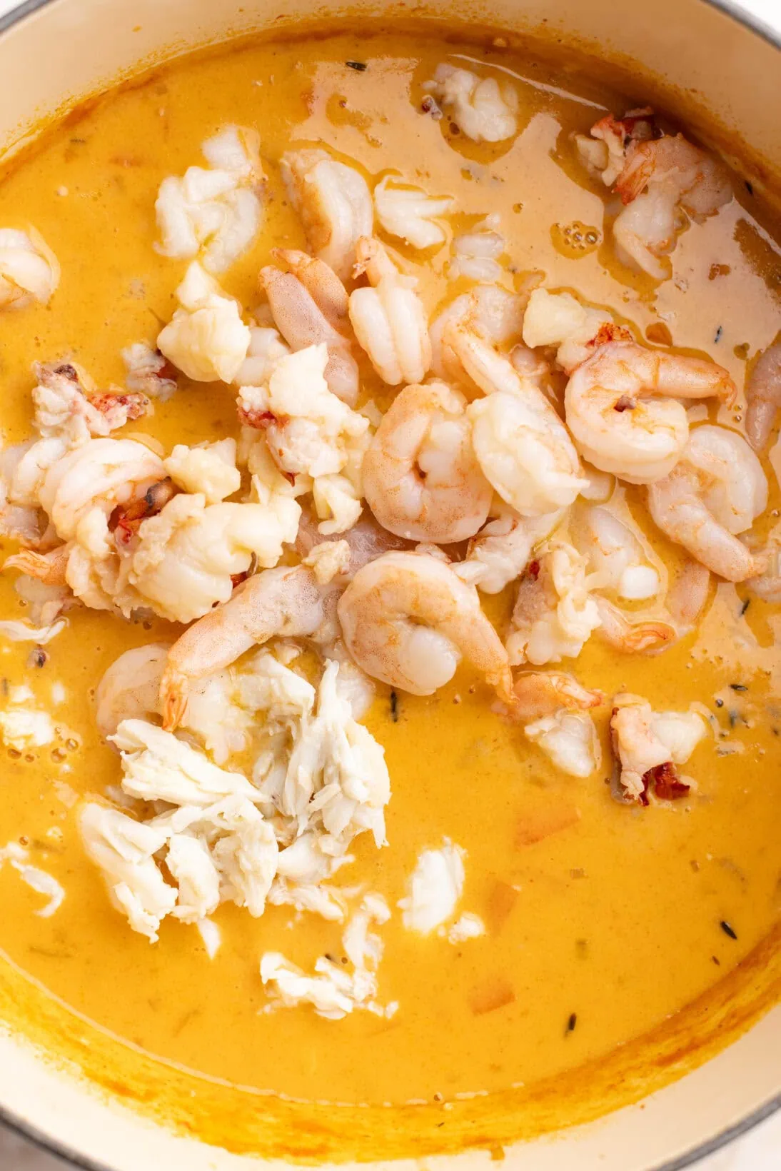 step by step: adding the seafood back in