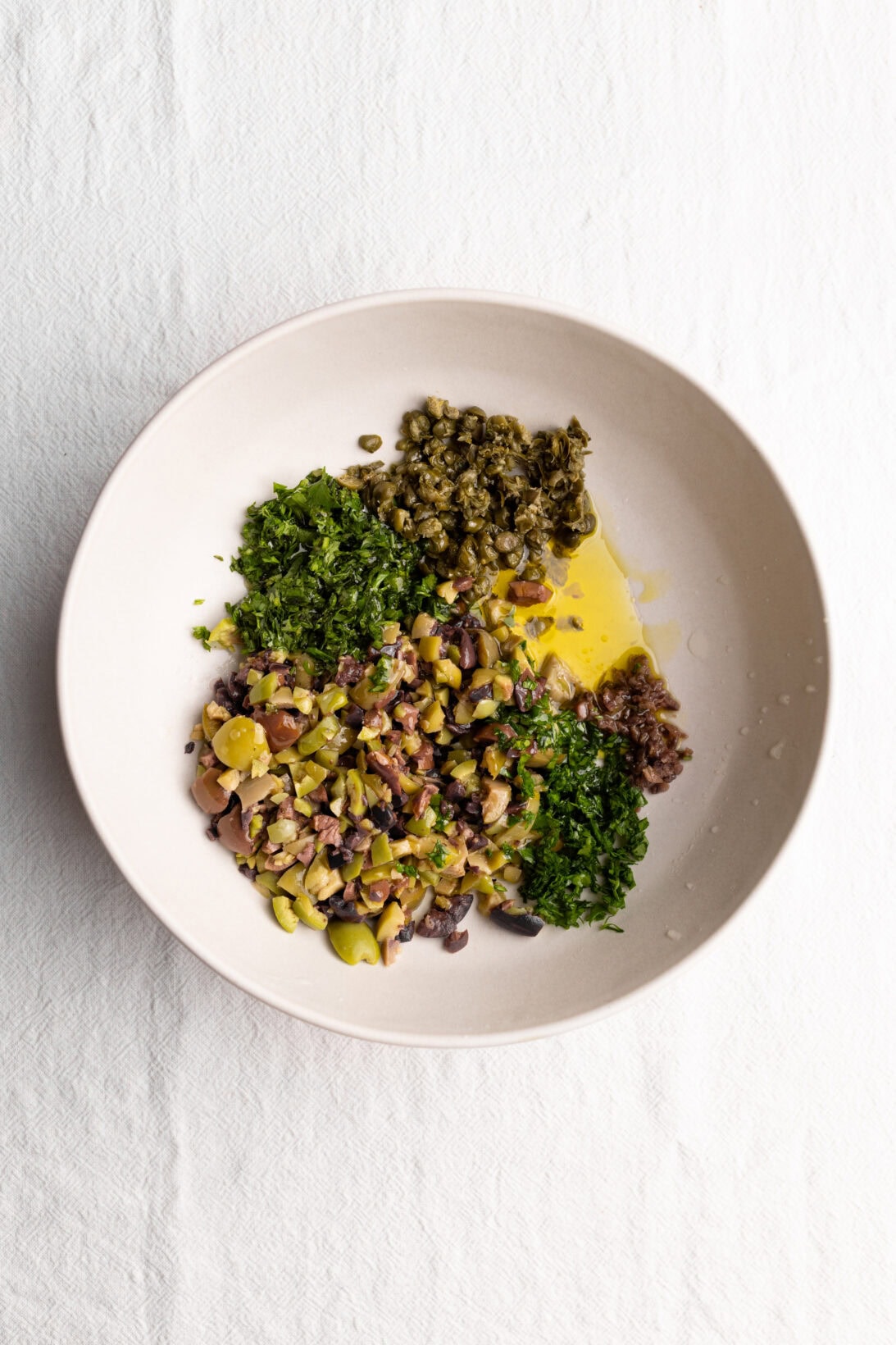 ingredients for the olive tapenade