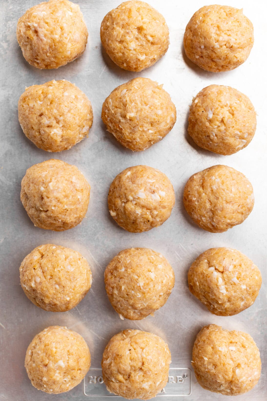 step by step: rolled chicken meatballs.